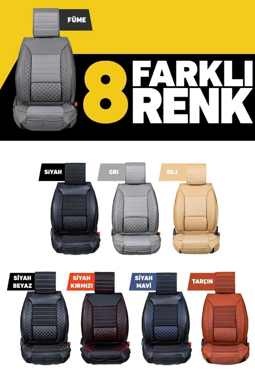Plus Lüks 5’li Set Deri Oto Koltuk Kılıfı