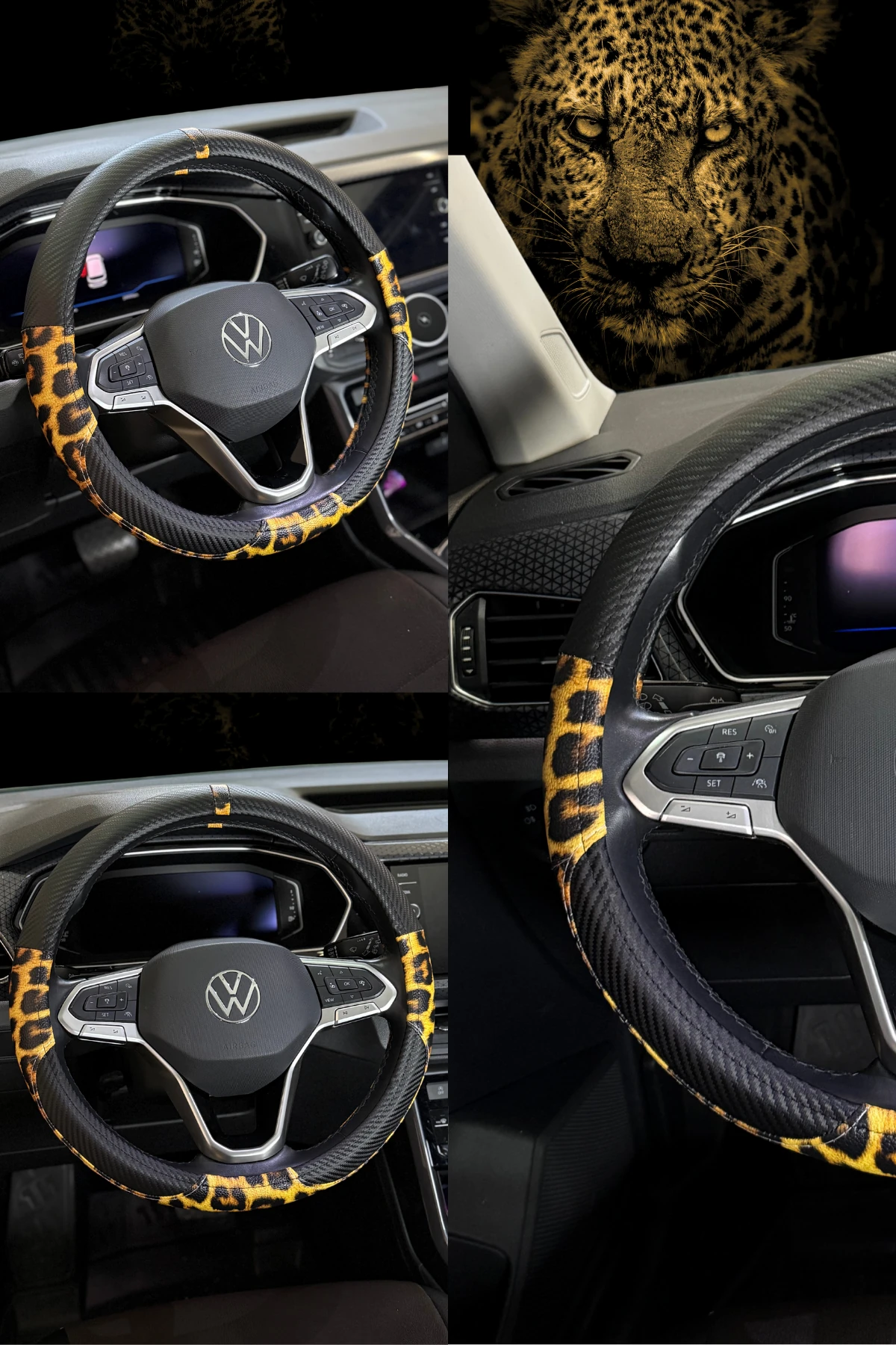 Leopar Karbon Direksiyon Kılıfı 