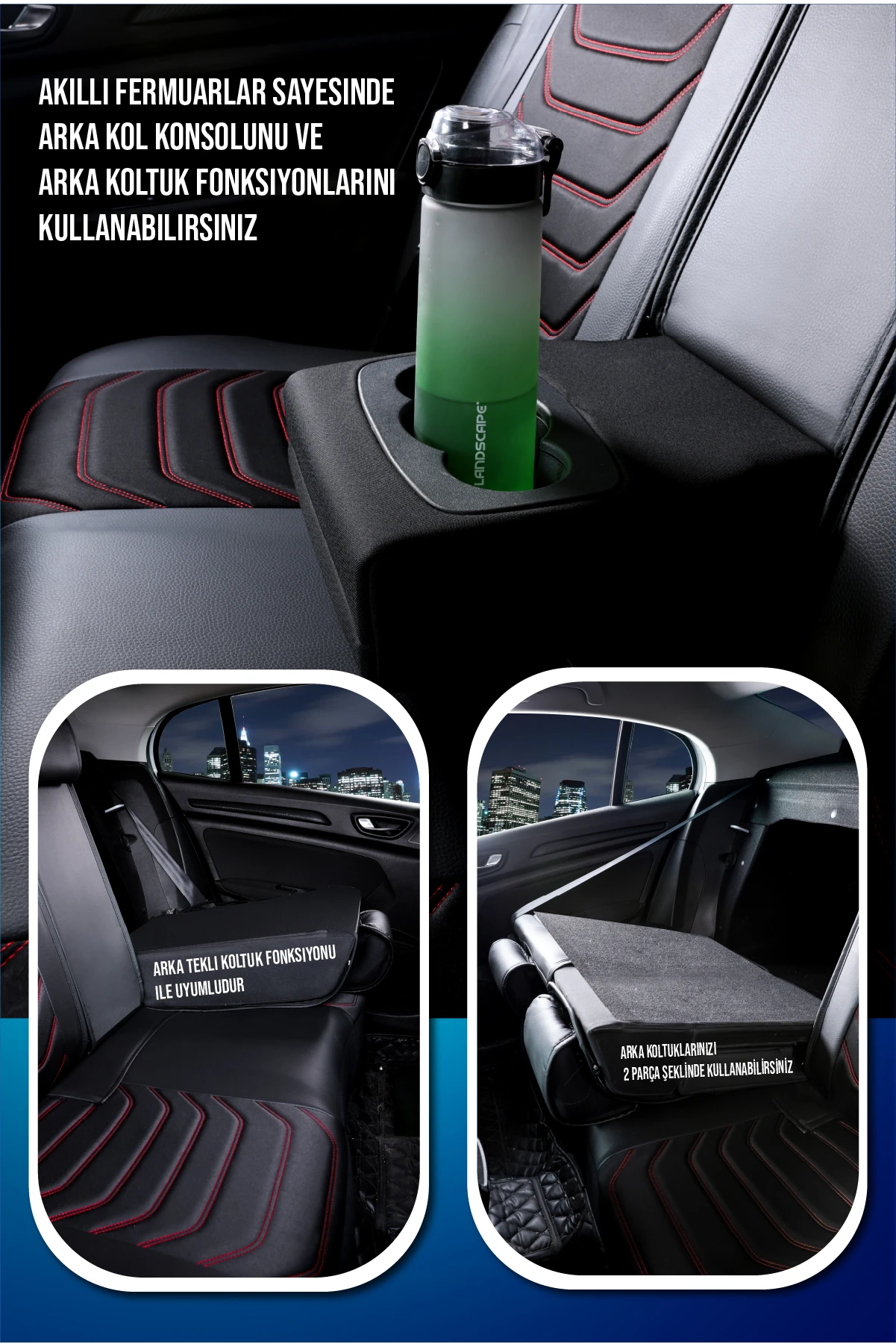 Sport Elegance 5’li Set Deri Oto Koltuk Kılıfı