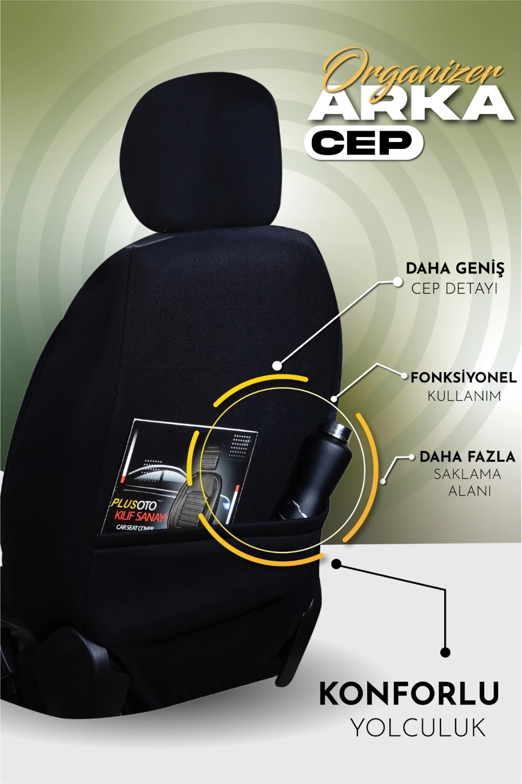 Vera Serisi 5'li Tam Takım Deri Detaylı Oto Koltuk Kılıfı 