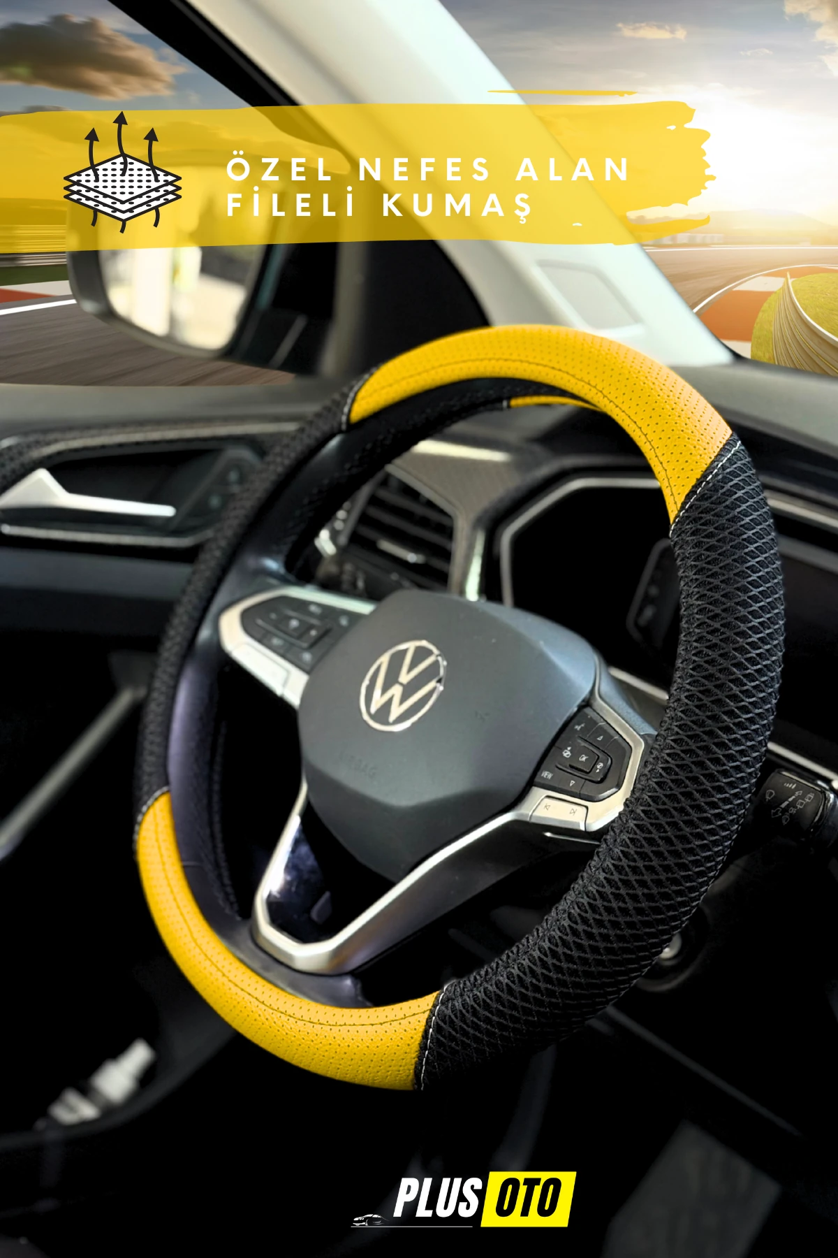 Rally Serisi Terletmez Fileli Direksiyon Kılıfı 