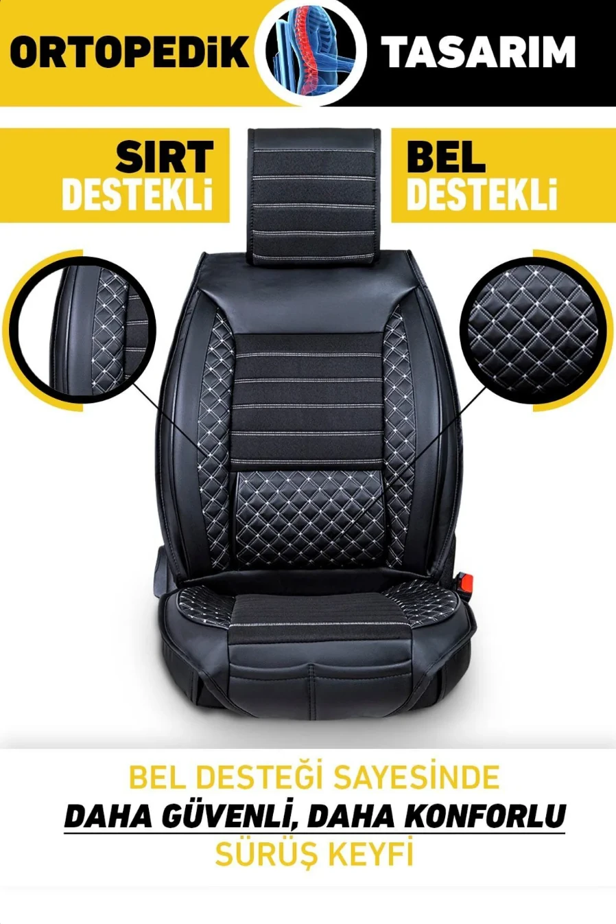 Plus Lüks 5’li Set Deri Oto Koltuk Kılıfı