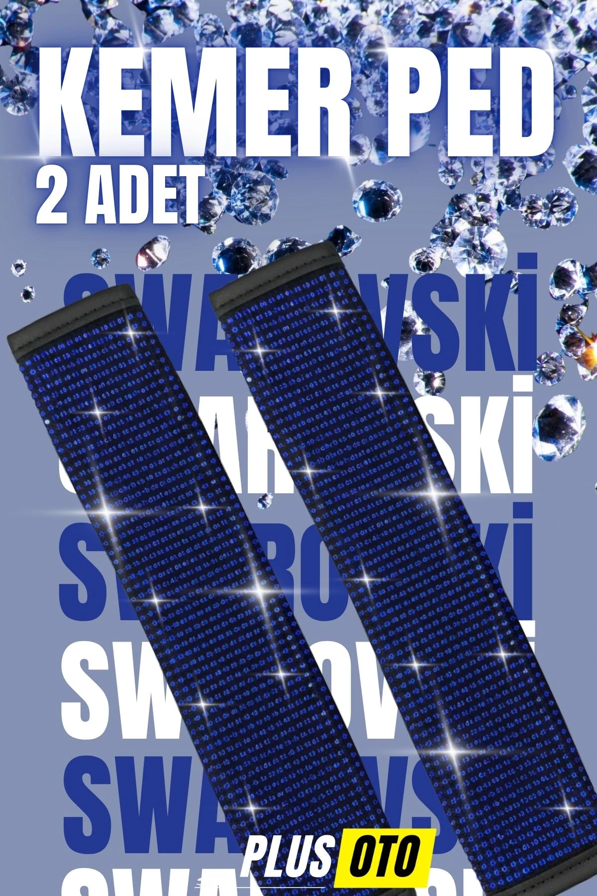 Paris Seri Full Taşlı Emniyet Kemer Pedi 2 Adet