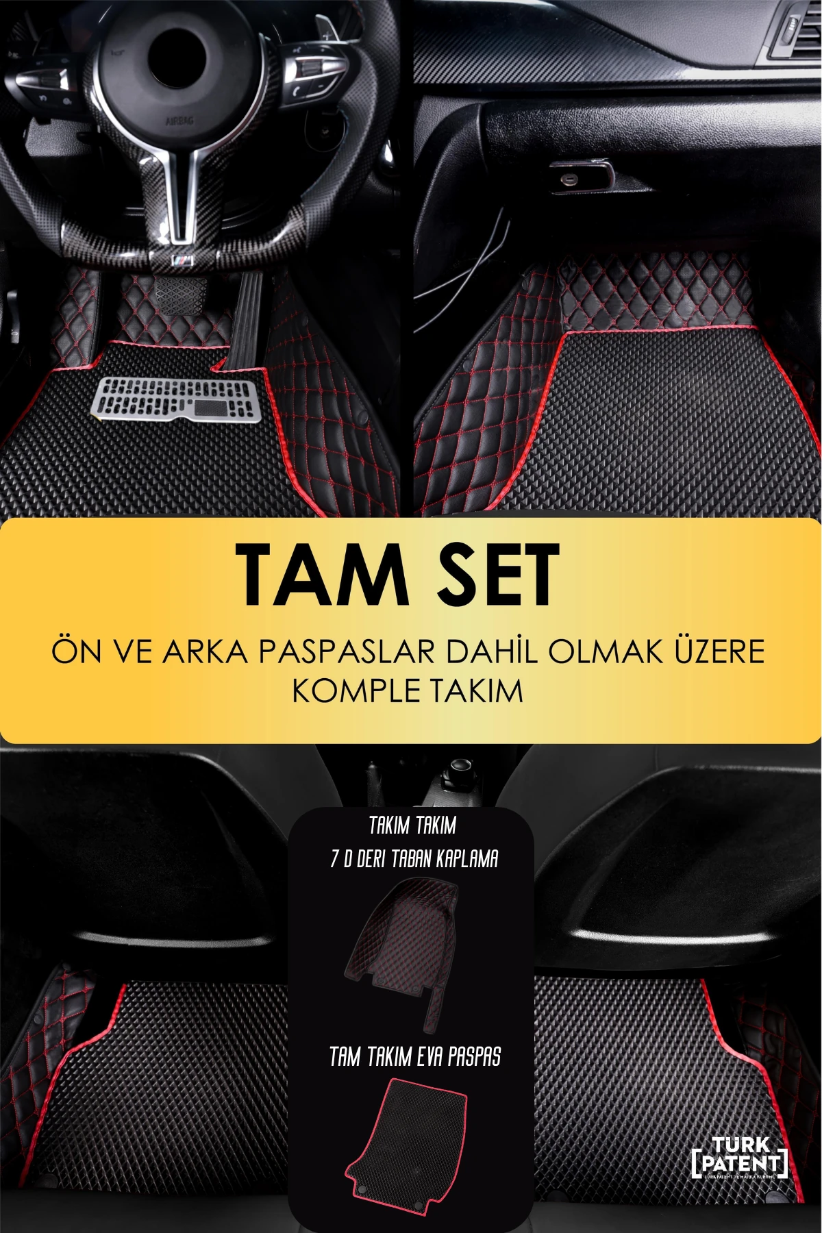 Araca Özel 8D Evalı Deri Taban Kaplama