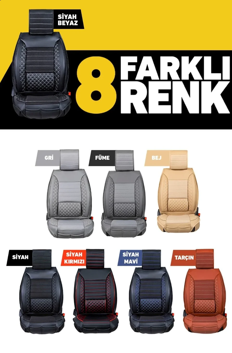 Plus Lüks 5’li Set Deri Oto Koltuk Kılıfı