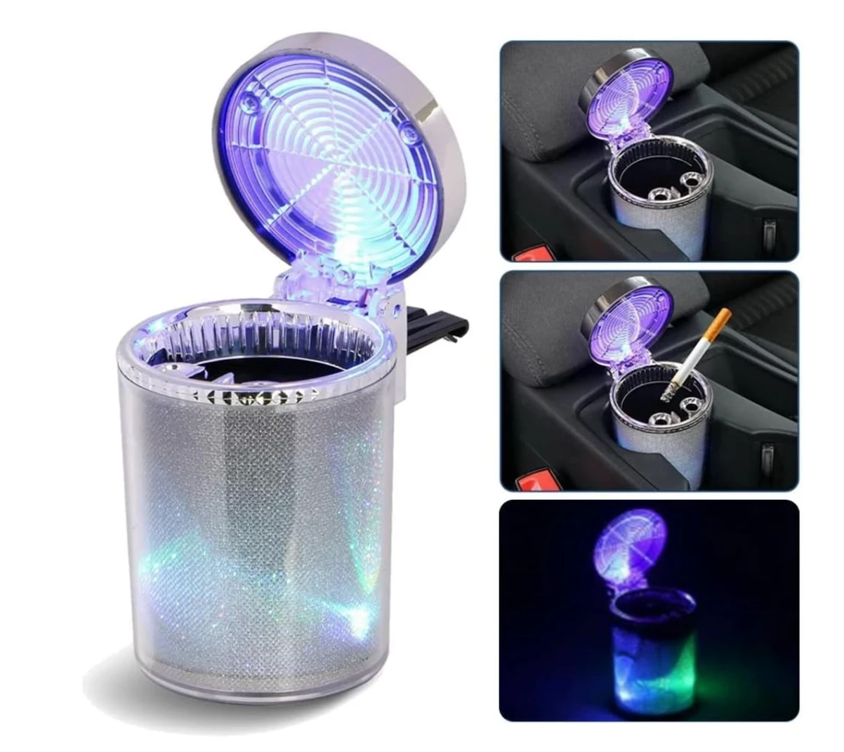 Araç İçi Işıklı Küllük Bardaklı veya Izgara Sabitleme Özellikli