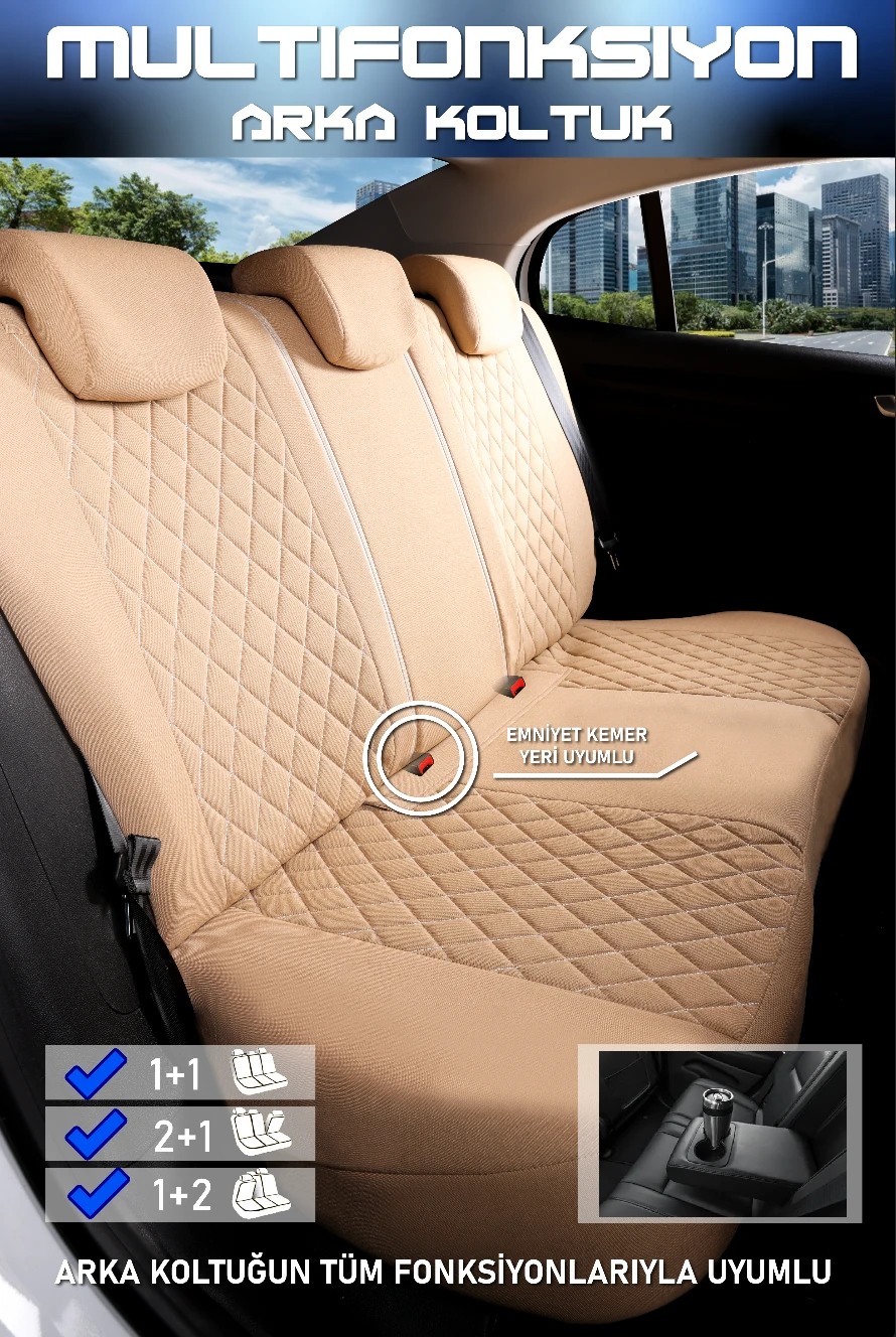 Moon Serisi Oto Koltuk Kılıfı 5li Takım