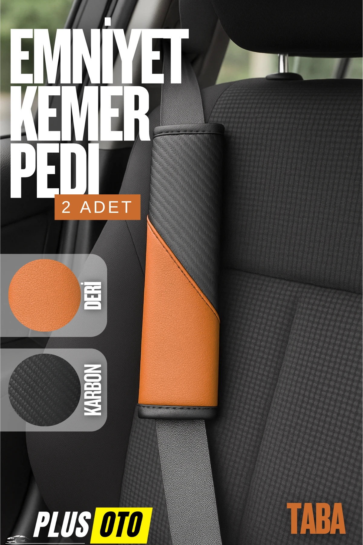 Karbon Emniyet Kemer Pedi 2 Adet  - TABA