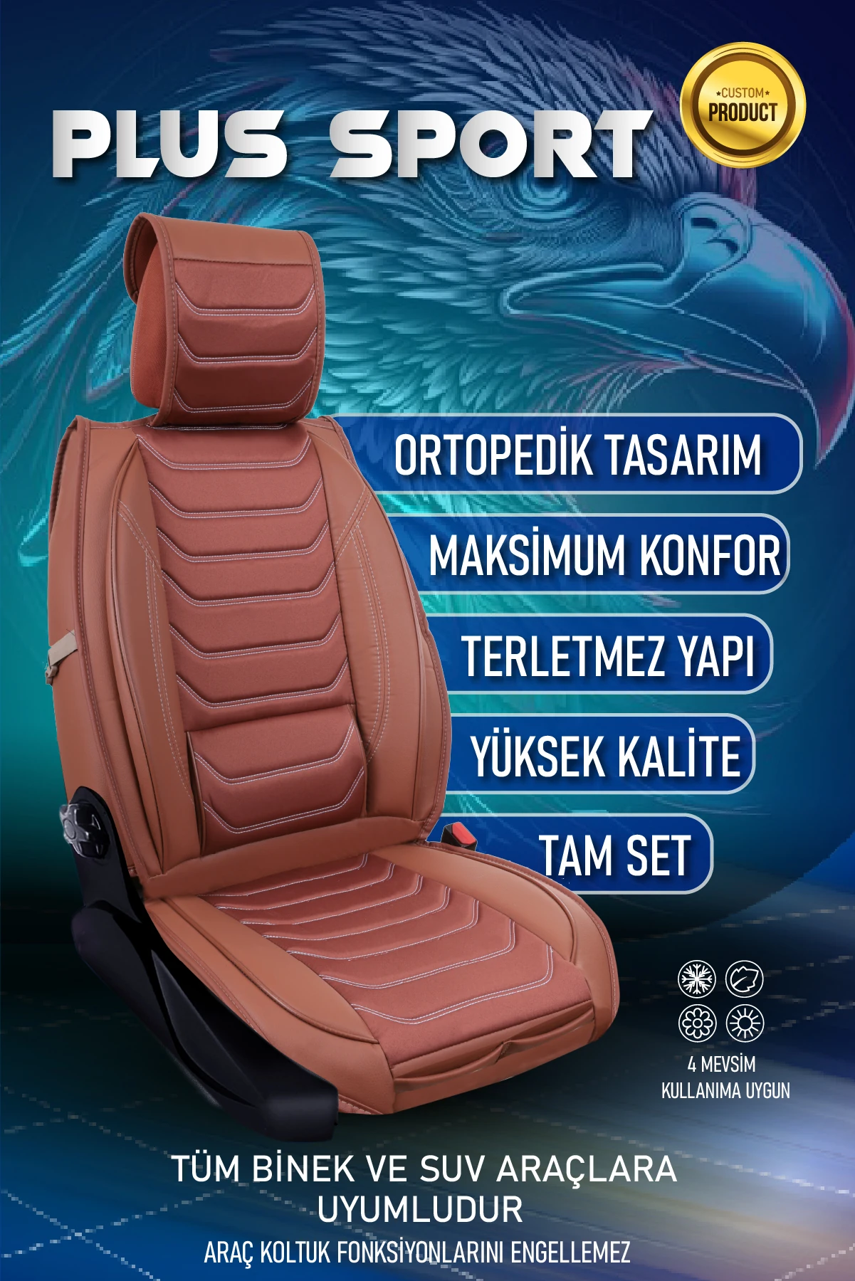Sport Elegance 5’li Set Deri Oto Koltuk Kılıfı