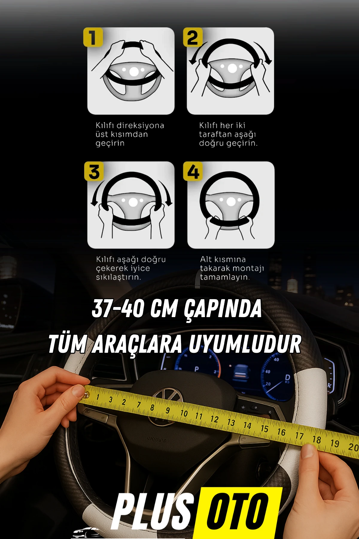 Plus Karbon Serisi Direksiyon Kılıfı