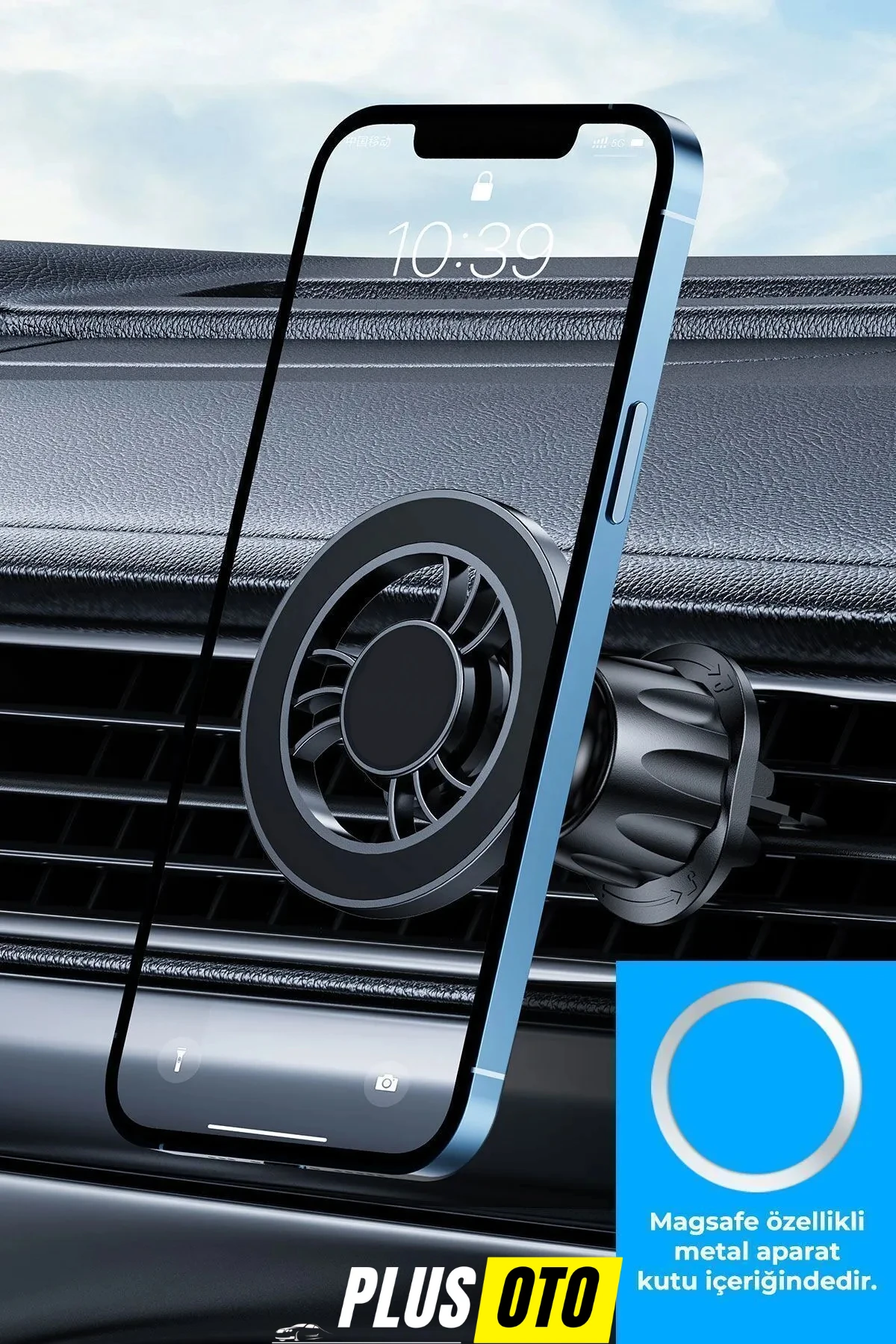 Güçlü Mıknatıslı Kancalı Araç İçi Telefon Tutucu - Magsafe iPhone Uyumlu Havalandırma İçin