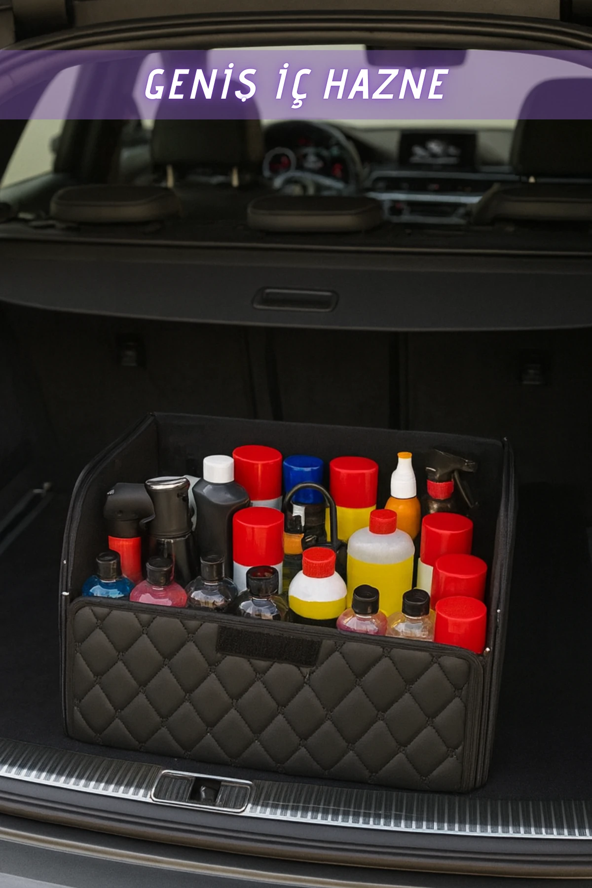 Araba Bagaj Organizeri Deri Bagaj Çantası Özel Kutu Tasarım Araç Düzenleyici Sırt Organizer