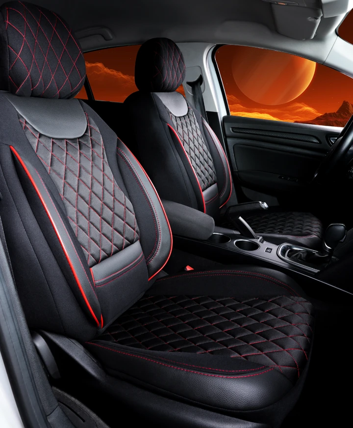 Venüs Serisi 5'li Tam Takım Deri Detaylı Oto Koltuk Kılıfı