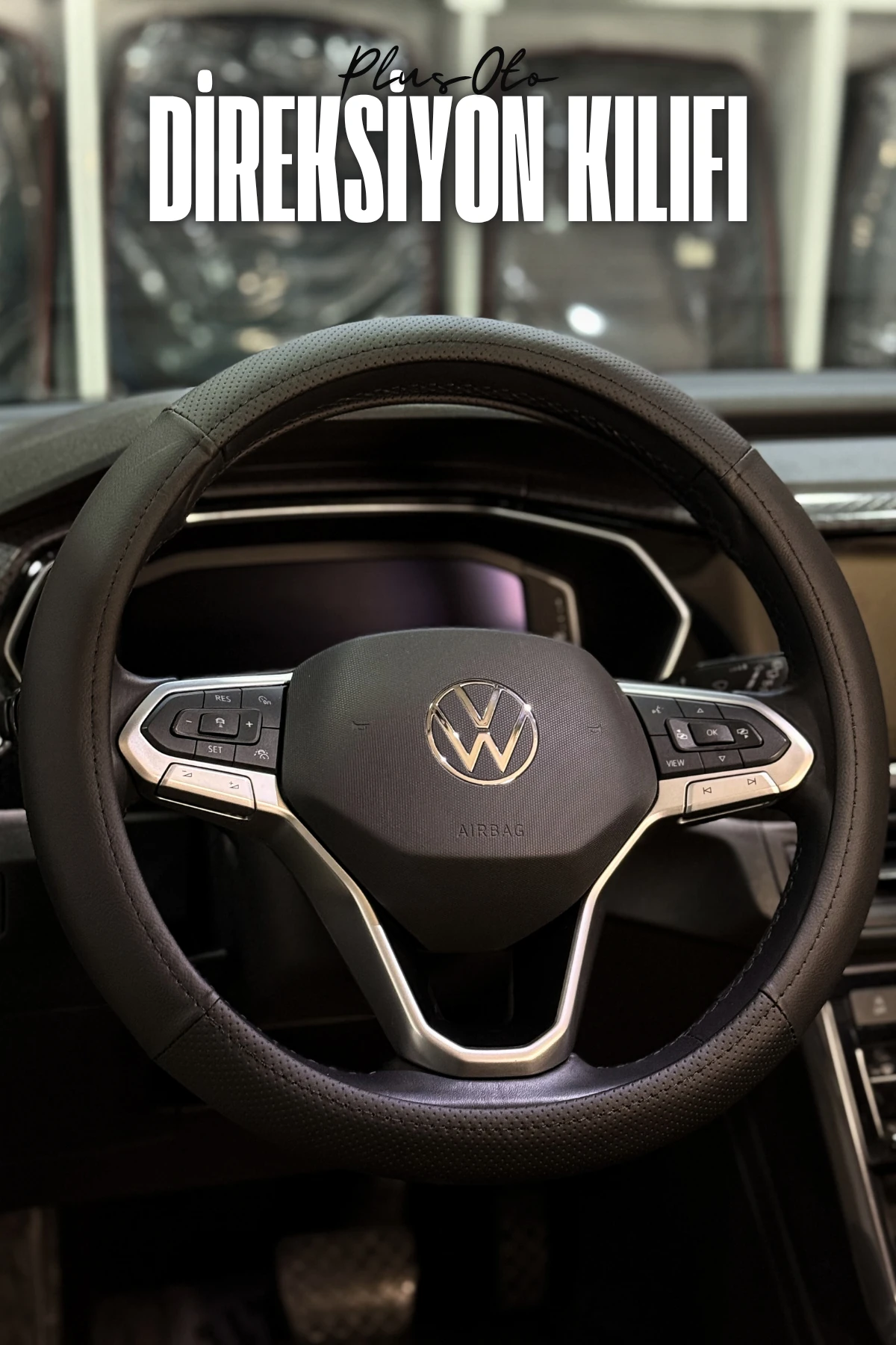 Lord Serisi Delikli Deri Çift Parça Direksiyon Kılıfı  - SİYAH