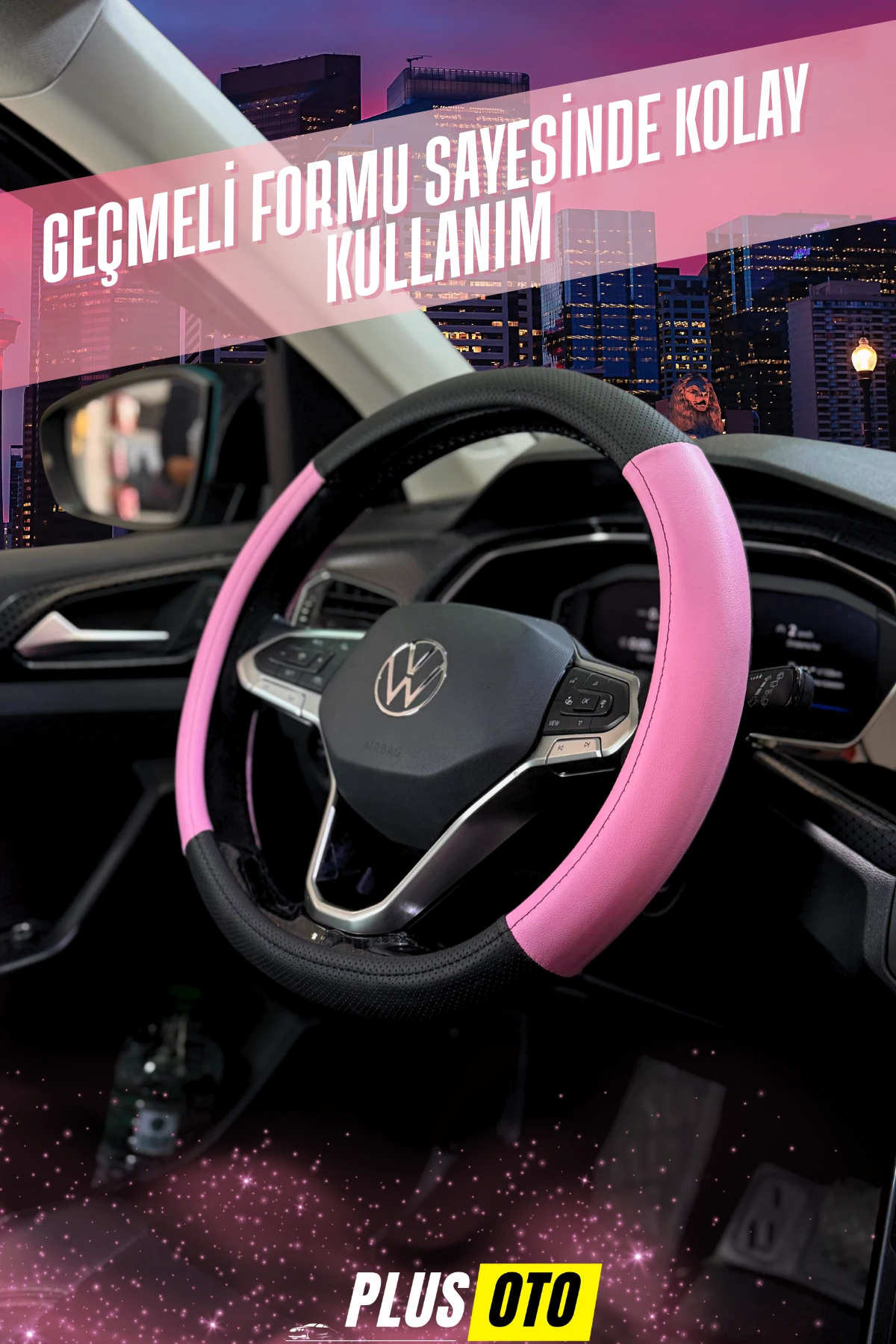 Pembe Seri Direksiyon Kılıfı 