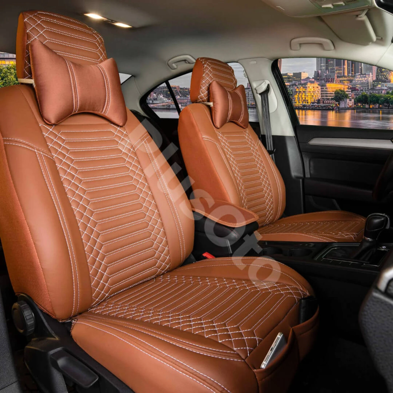 Star Full Deri 5’li Set Oto Koltuk Kılıfı - TABA