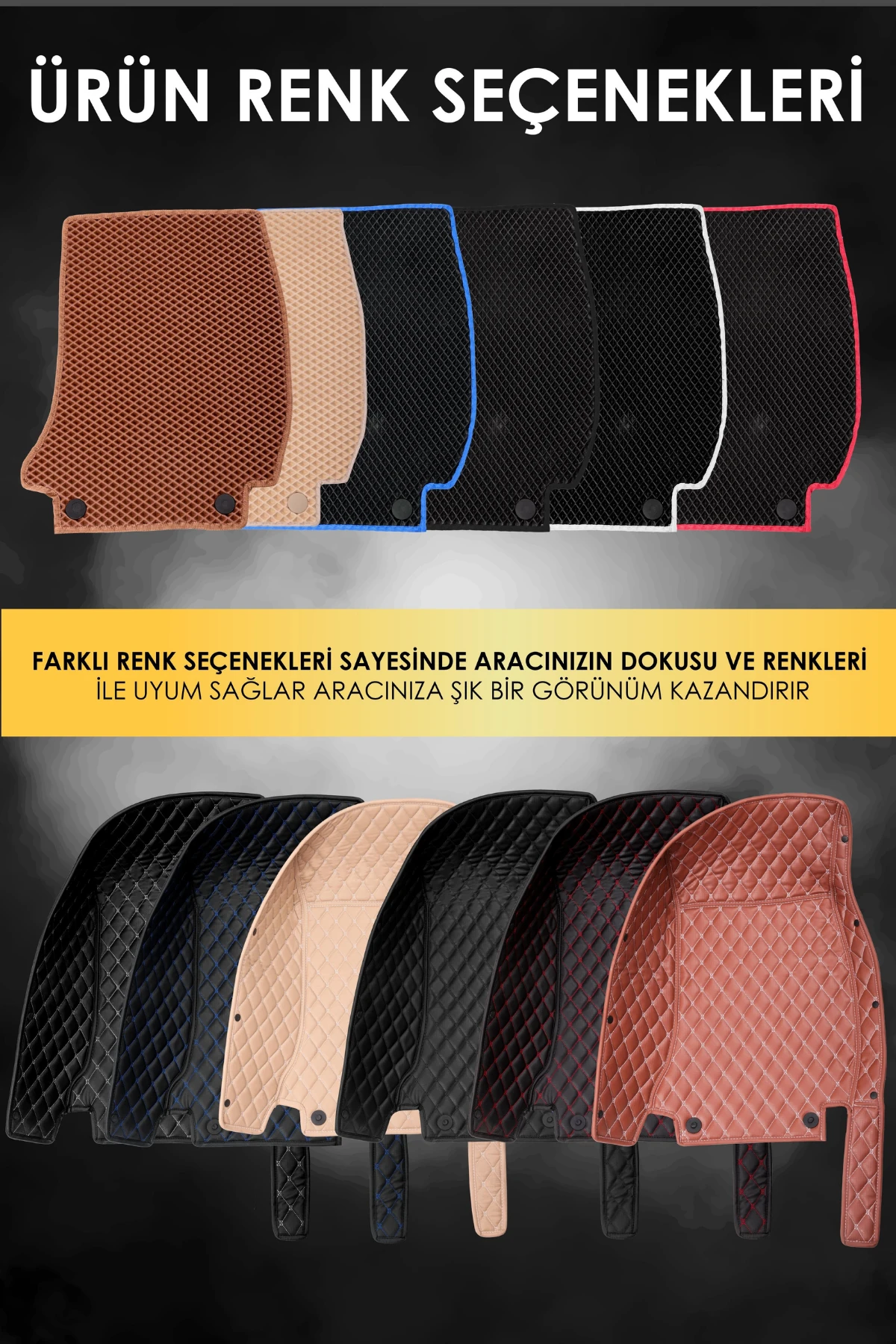 Araca Özel 8D Evalı Deri Taban Kaplama