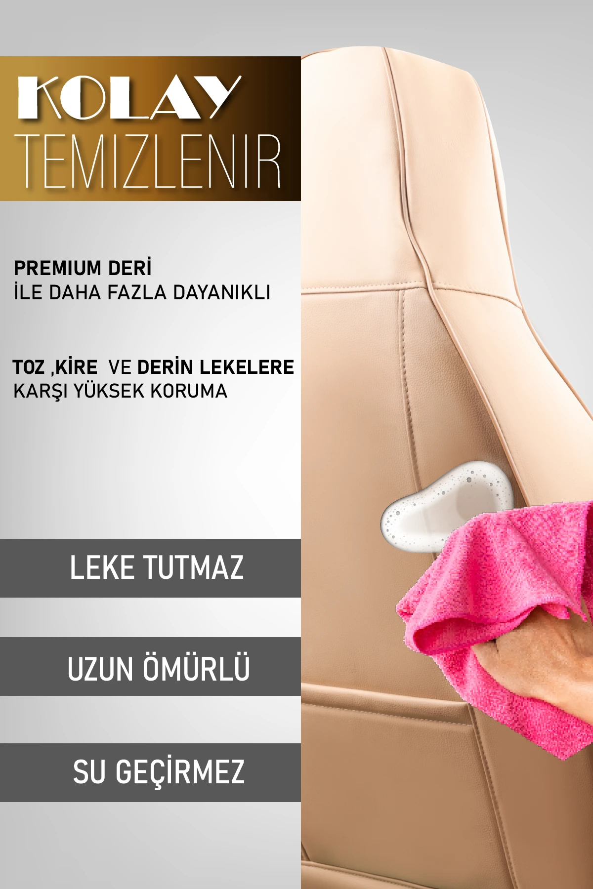 Özel AMG Tasarım Venom Serisi Deri Keten Karışımı Oto Koltuk Kılıfı 5’li Tam Set