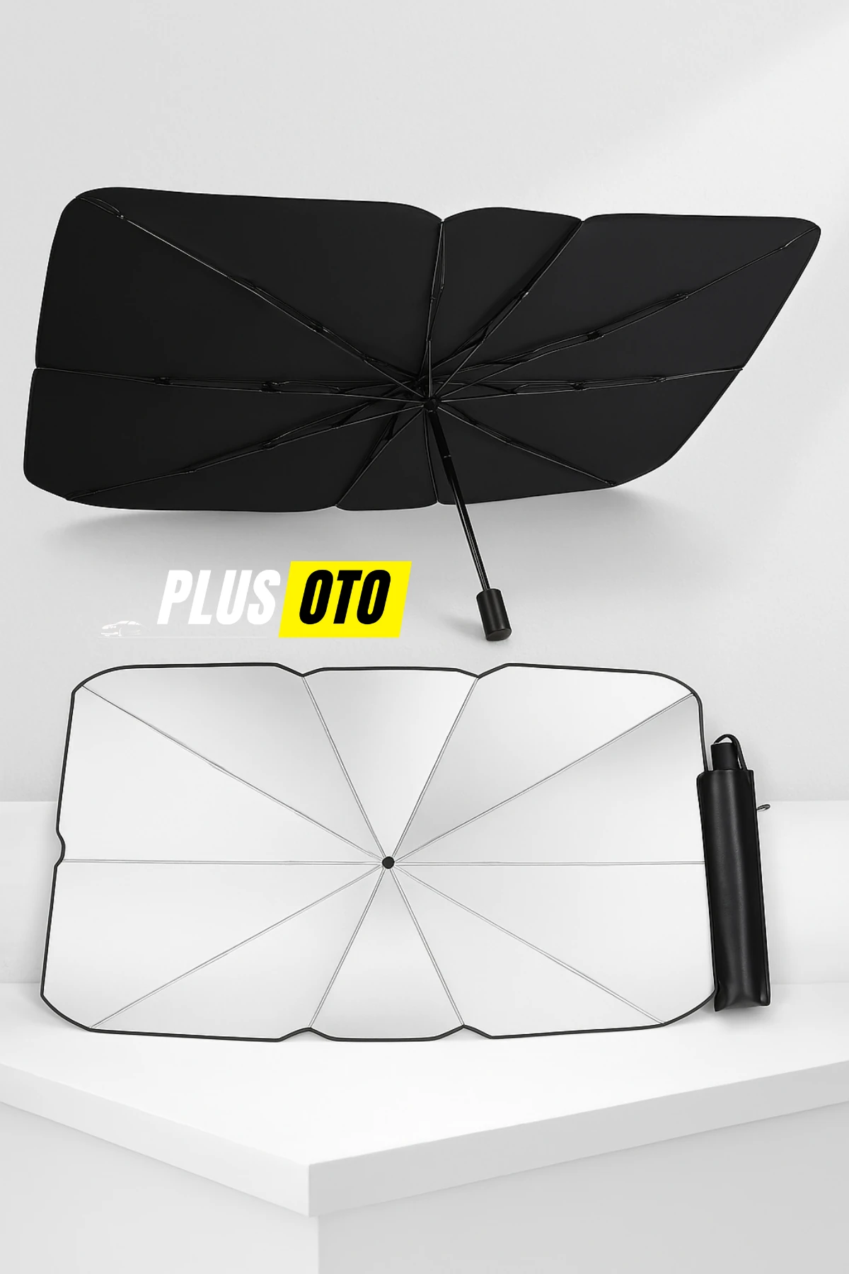 Tüm Araçlara Uyumlu Araba Güneş Koruyucu Şemsiye Oto Ön Cam Güneşlik Araç Şemsiyesi