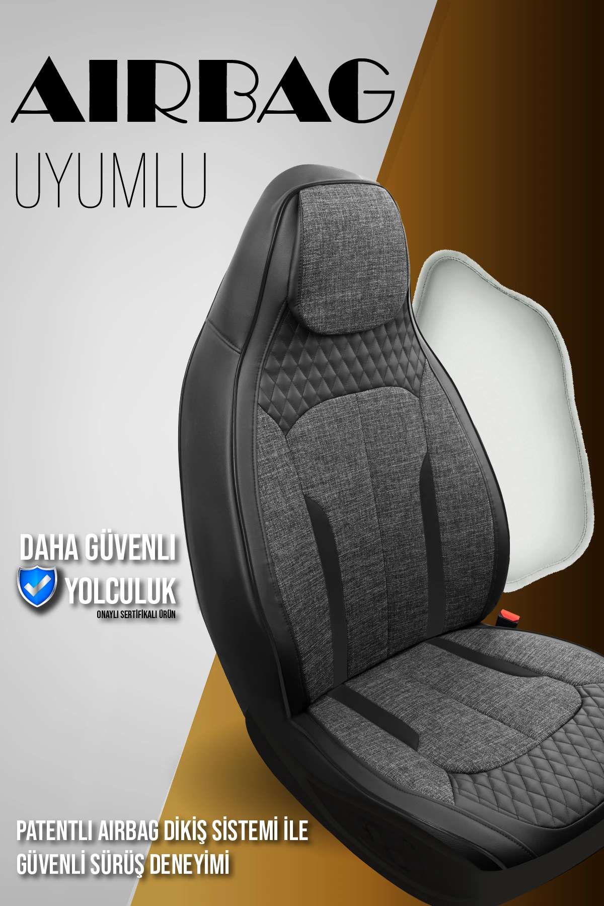 Özel AMG Tasarım Venom Serisi Deri Keten Karışımı Oto Koltuk Kılıfı 5’li Tam Set