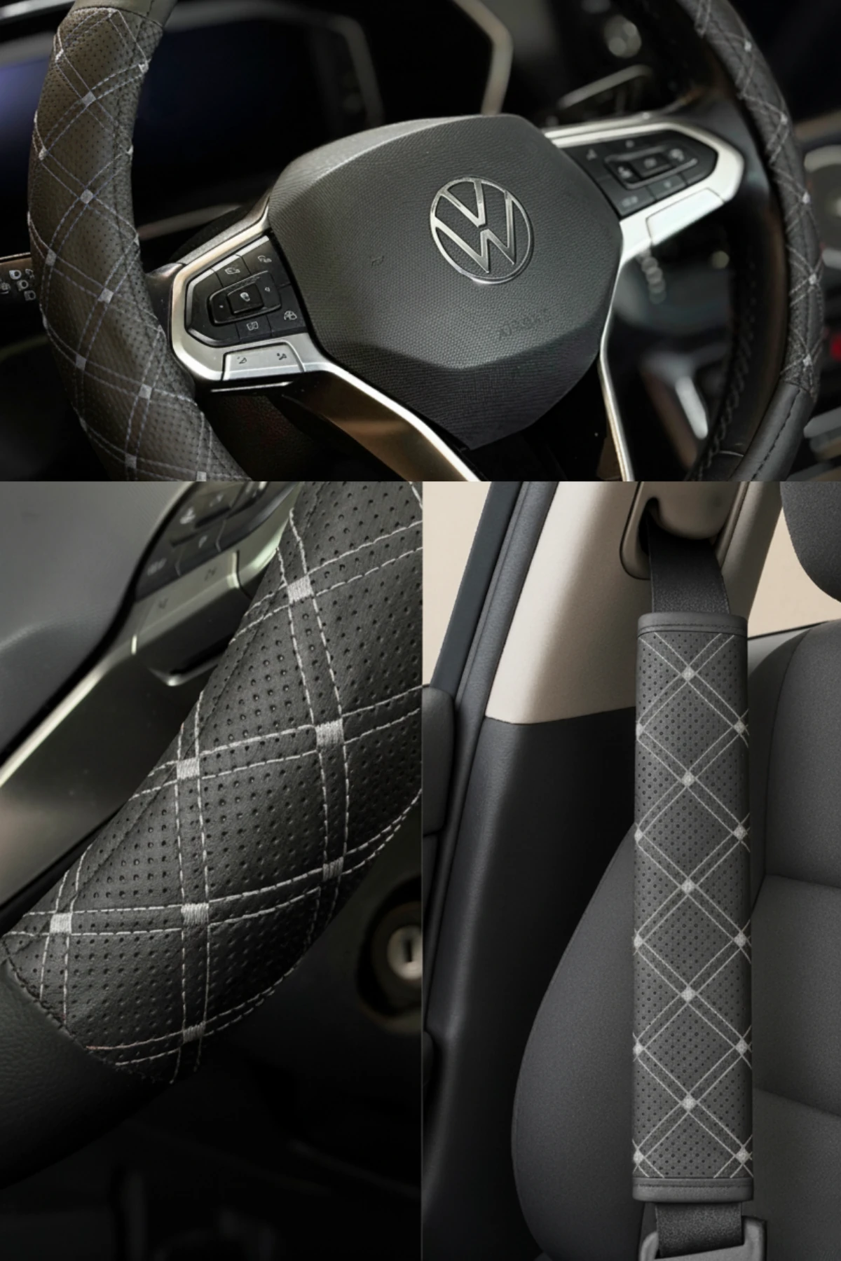 Class Serisi Nakışlı Direksiyon Kılıfı ve 2 Adet Emniyet Kemer Pedi 