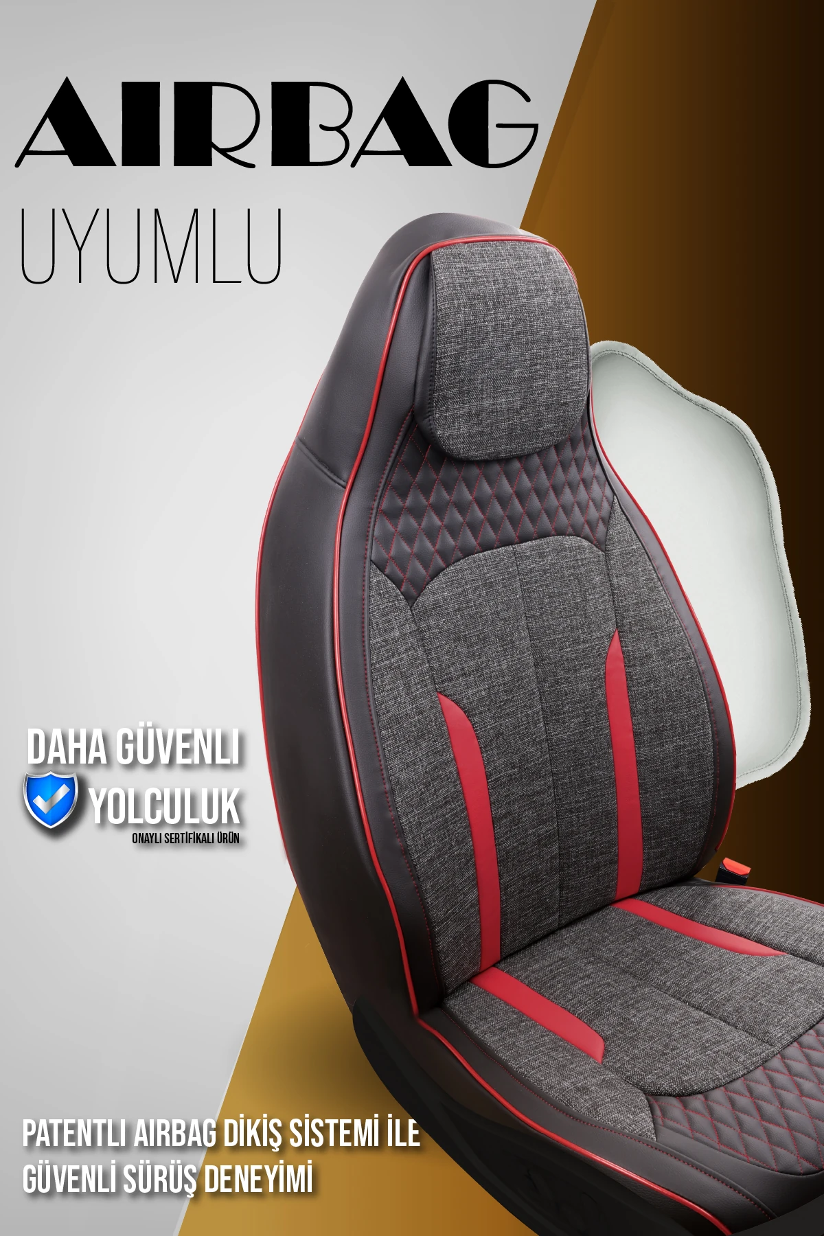 Özel AMG Tasarım Venom Serisi Deri Keten Karışımı Oto Koltuk Kılıfı 5’li Tam Set