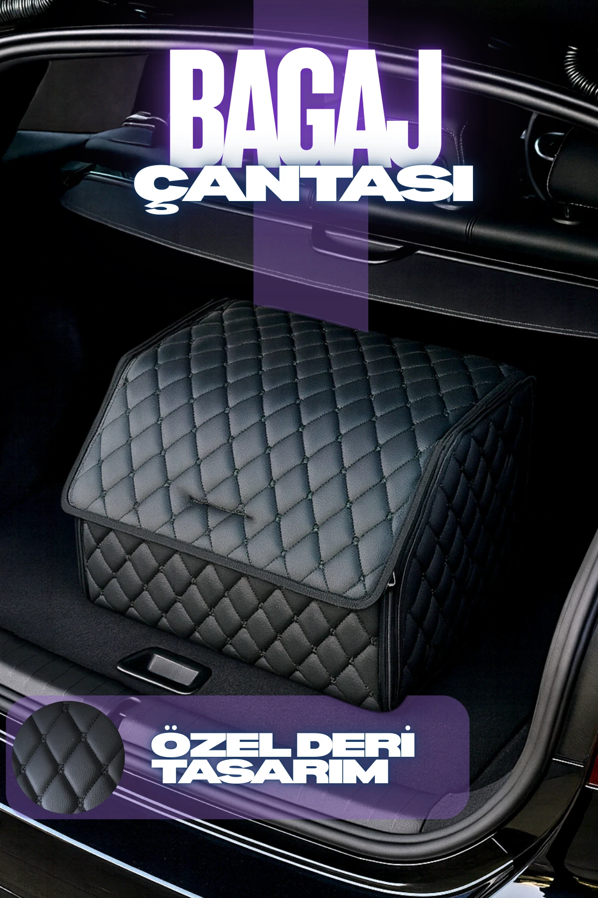 Araba Bagaj Organizeri Deri Bagaj Çantası Özel Kutu Tasarım Araç Düzenleyici Sırt Organizer