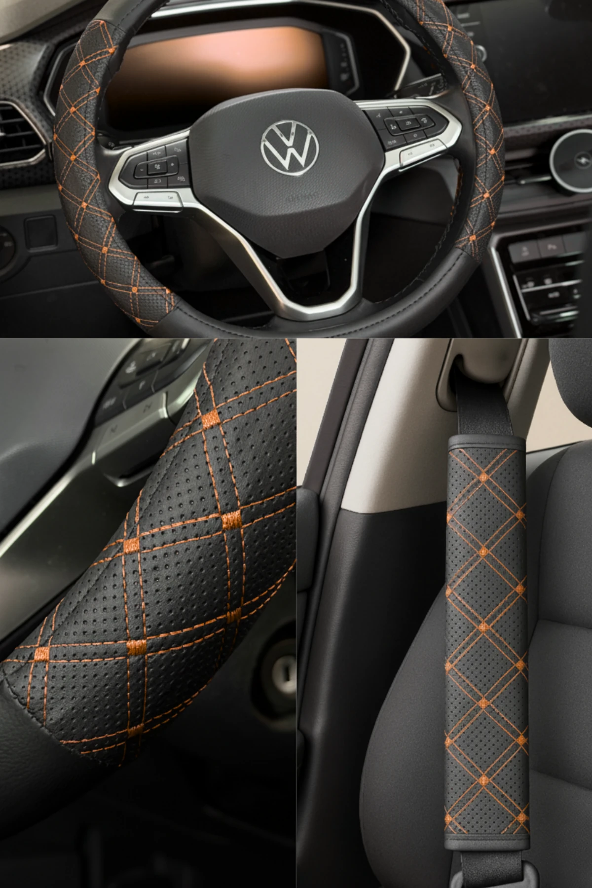 Class Serisi Nakışlı Direksiyon Kılıfı ve 2 Adet Emniyet Kemer Pedi 