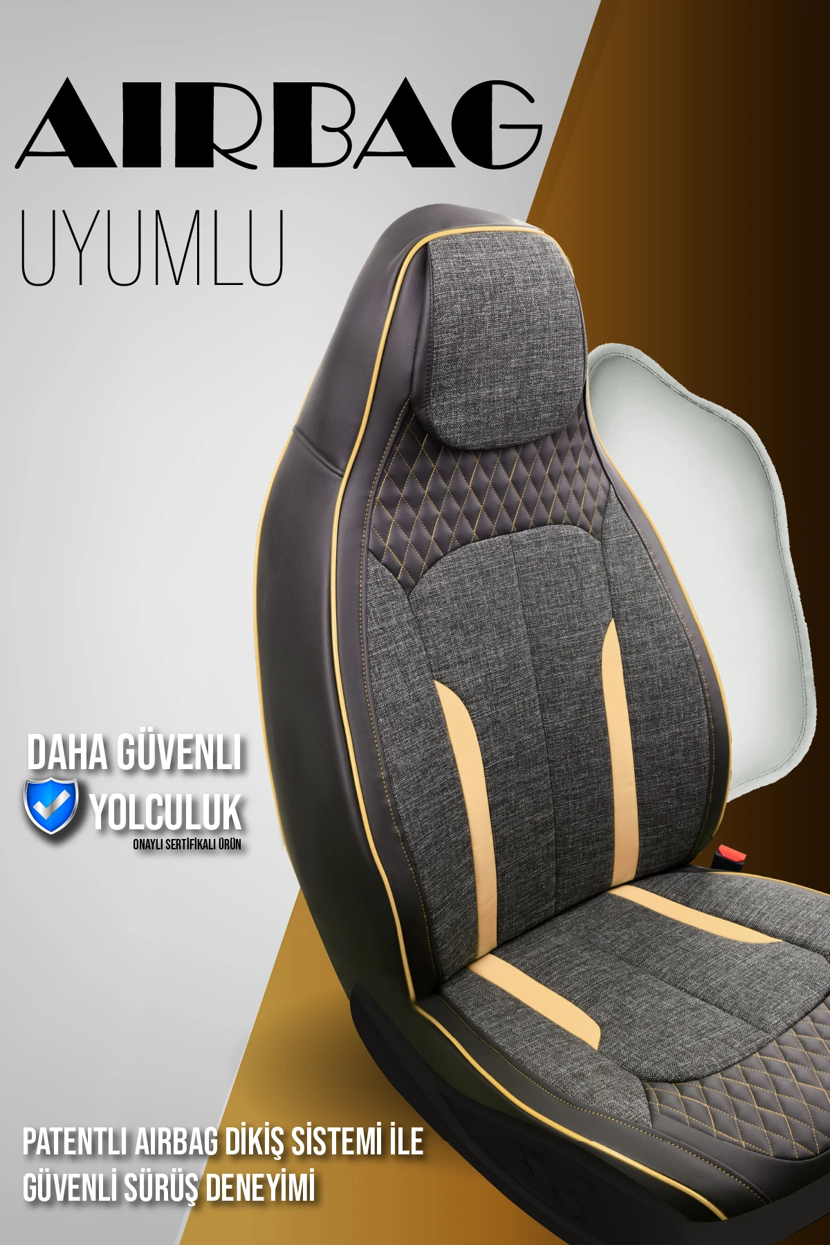 Özel AMG Tasarım Venom Serisi Deri Keten Karışımı Oto Koltuk Kılıfı 5’li Tam Set