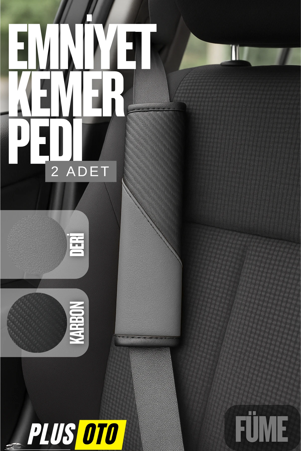 Karbon Emniyet Kemer Pedi 2 Adet  - FÜME