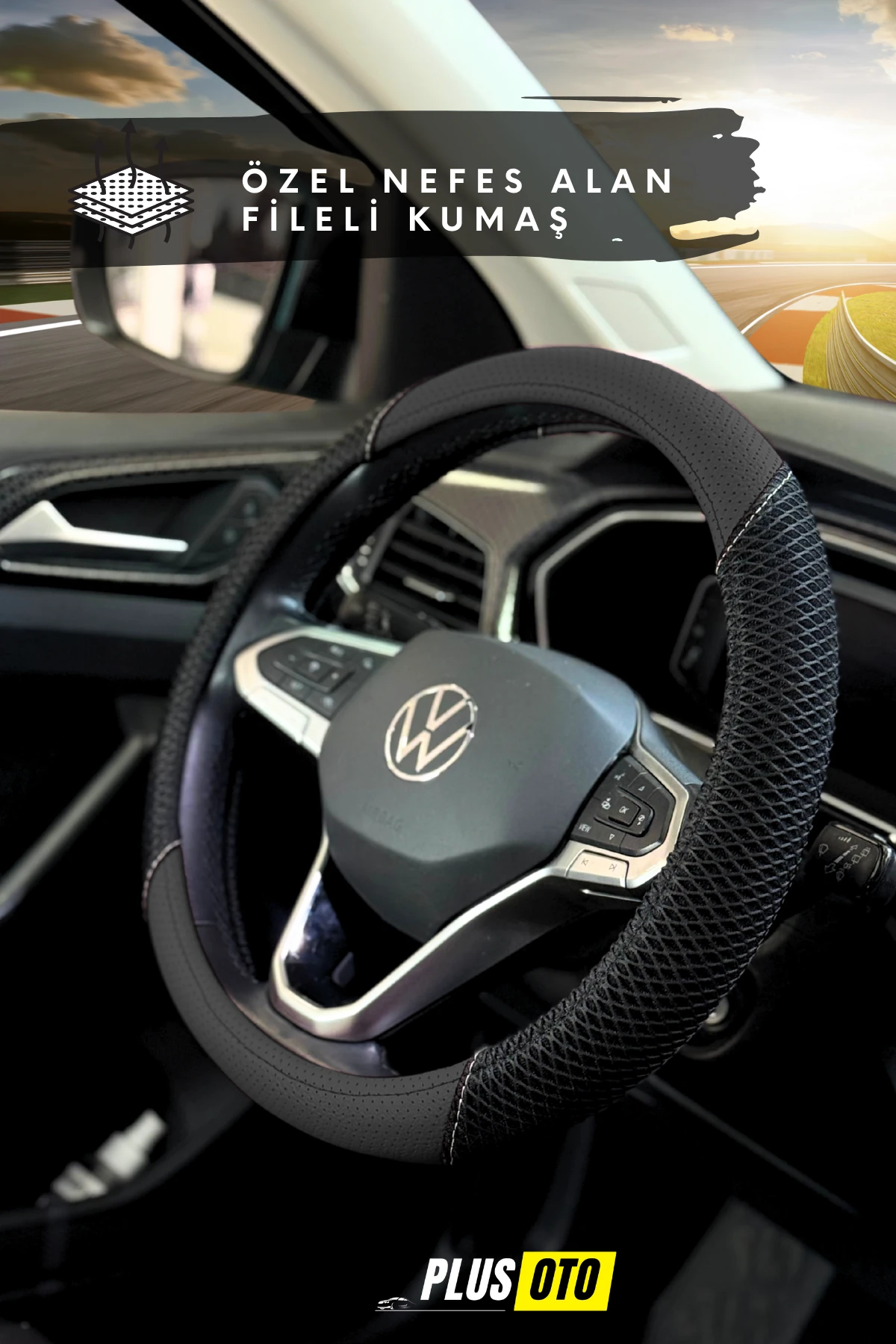 Rally Serisi Terletmez Fileli Direksiyon Kılıfı 