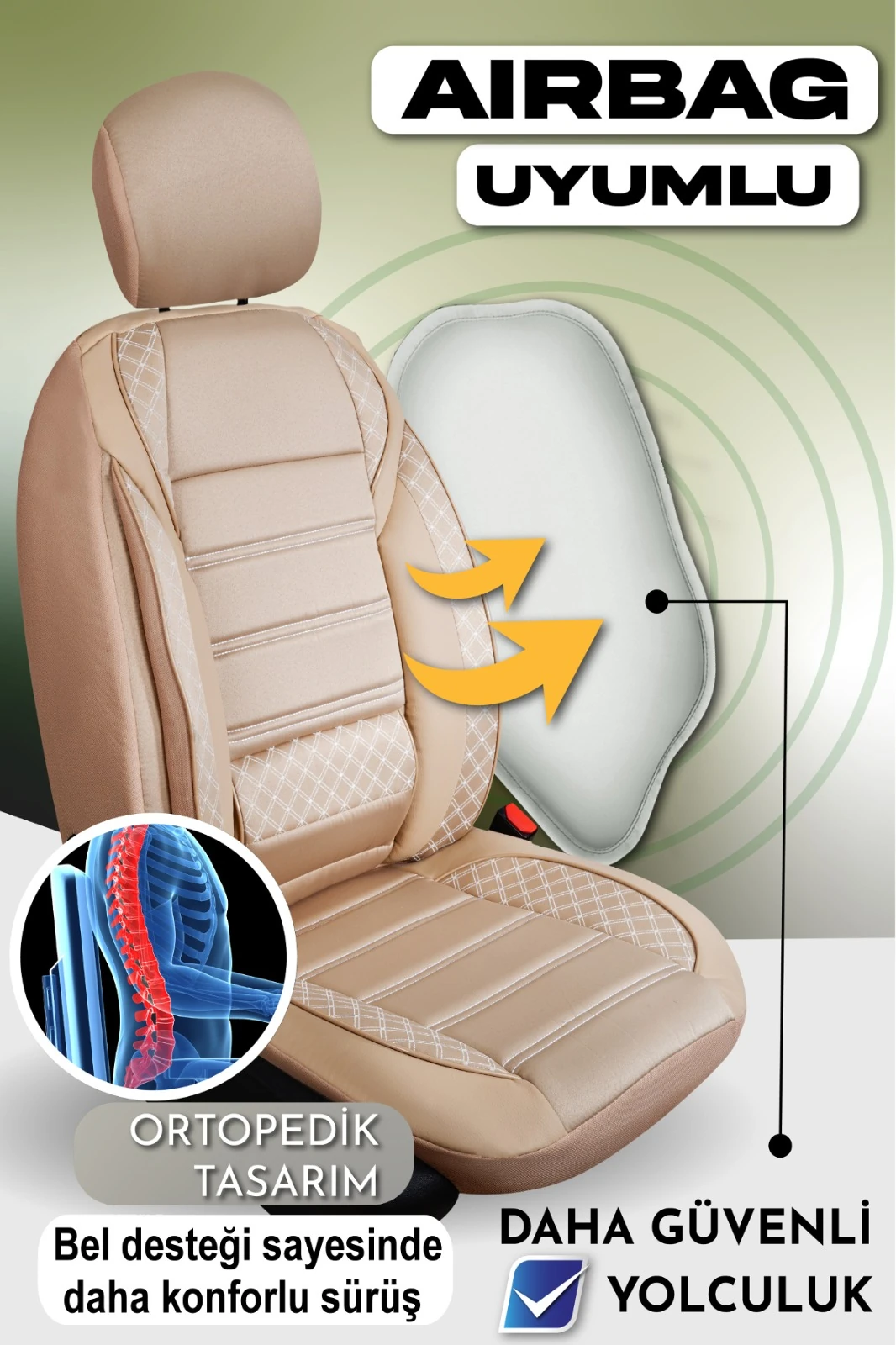 Vera Serisi 5'li Tam Takım Deri Detaylı Oto Koltuk Kılıfı 