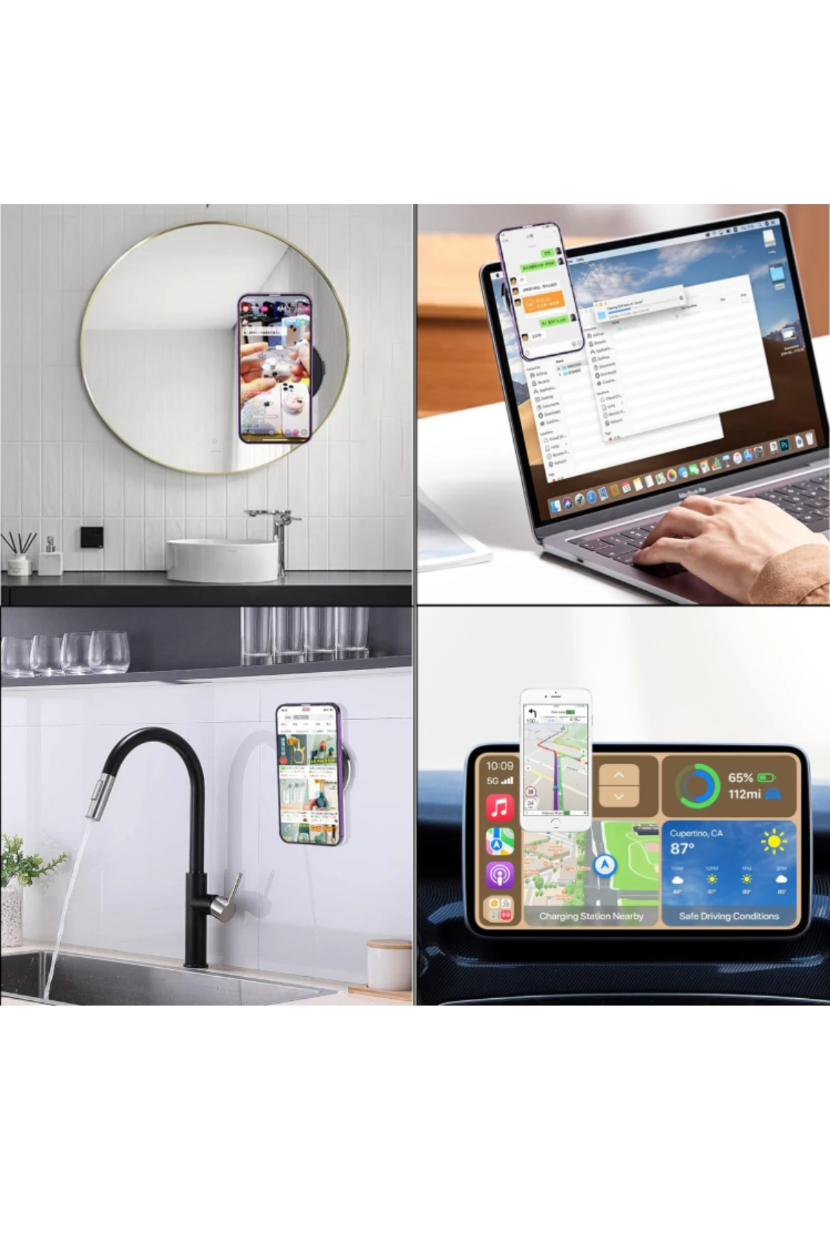 Elektronik Vakumlu Manyetik Telefon Tutucu Araç İçi Telefon Tutucu, Ev Ofis Tipi Telefon Tutucu