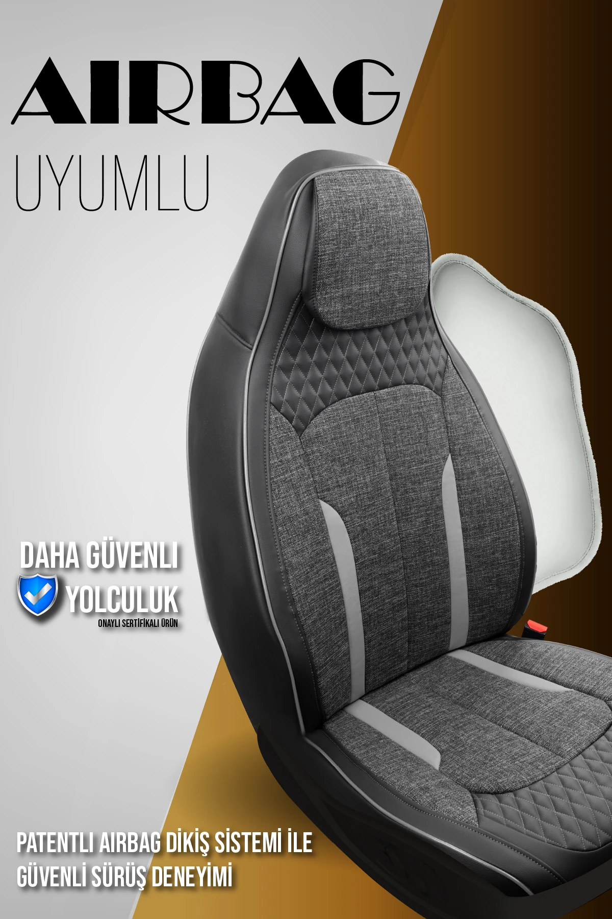 Özel AMG Tasarım Venom Serisi Deri Keten Karışımı Oto Koltuk Kılıfı 5’li Tam Set