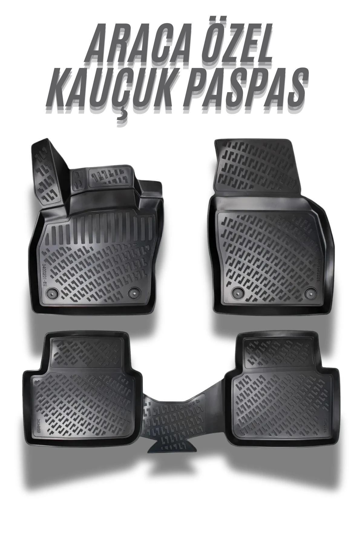 Araca Özel 4D Kauçuk Paspas 5'li Tam Takım Set