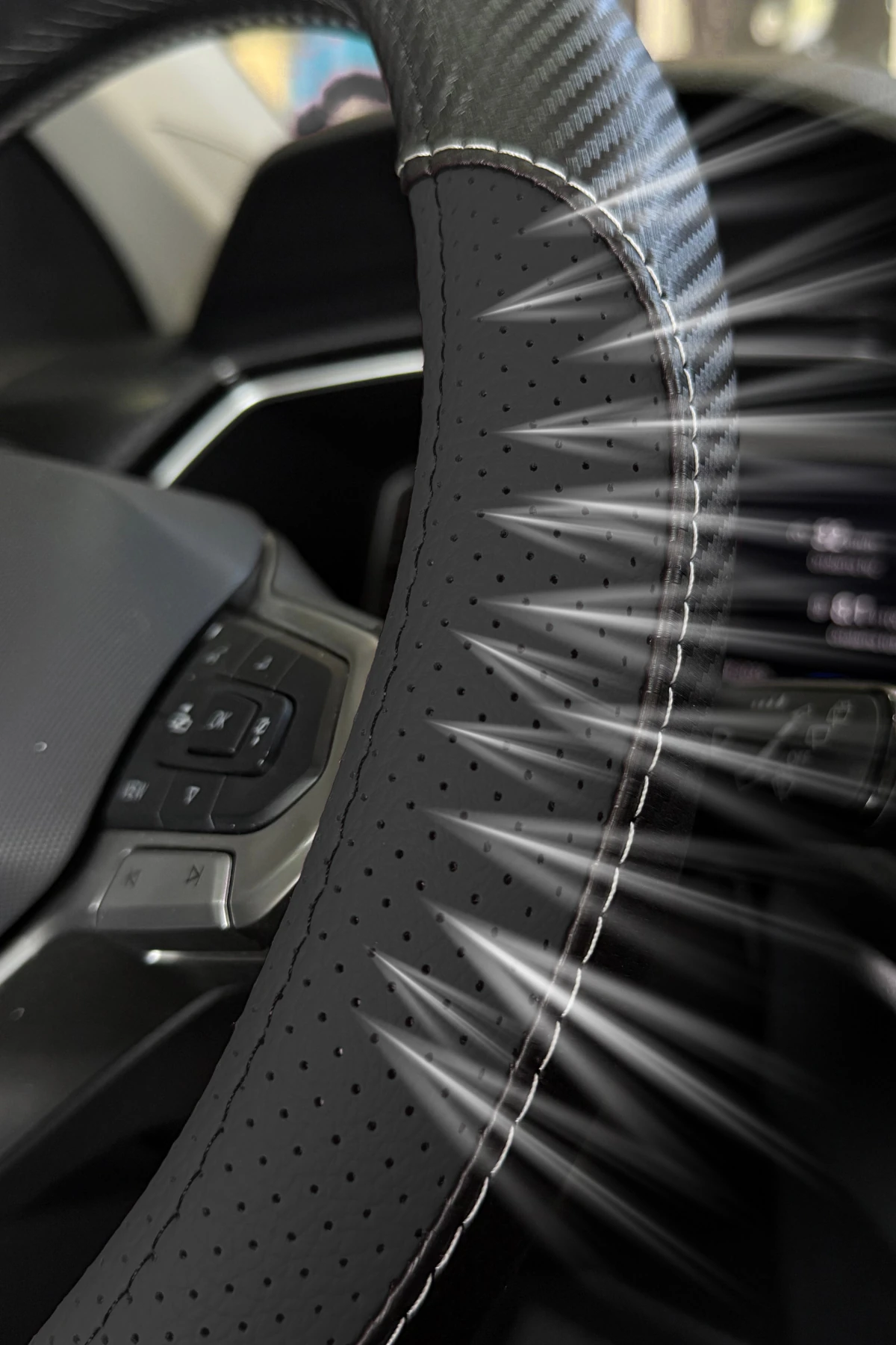 Raptor Serisi Delikli Deri Direksiyon Kılıfı