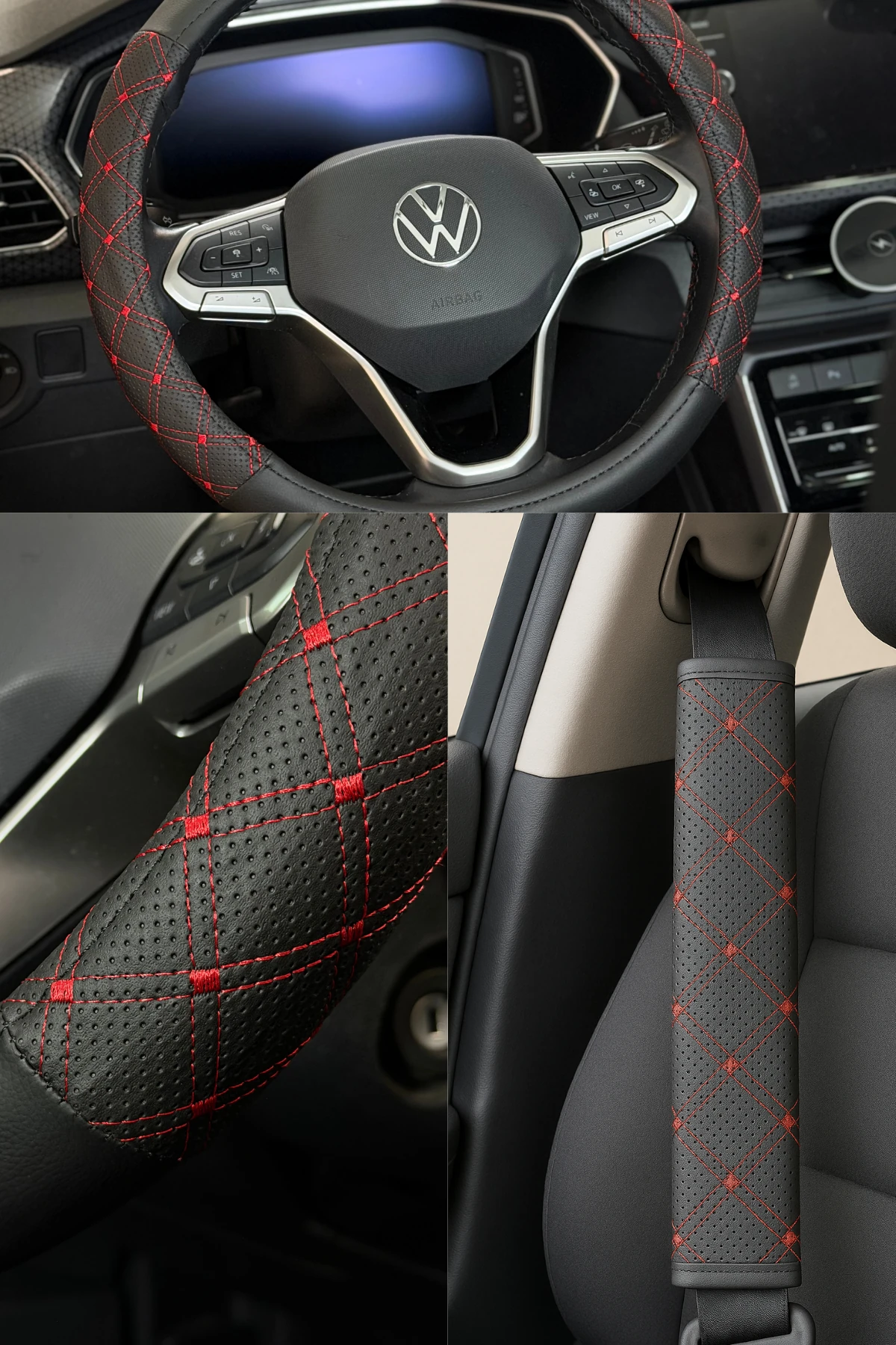 Class Serisi Nakışlı Direksiyon Kılıfı ve 2 Adet Emniyet Kemer Pedi 