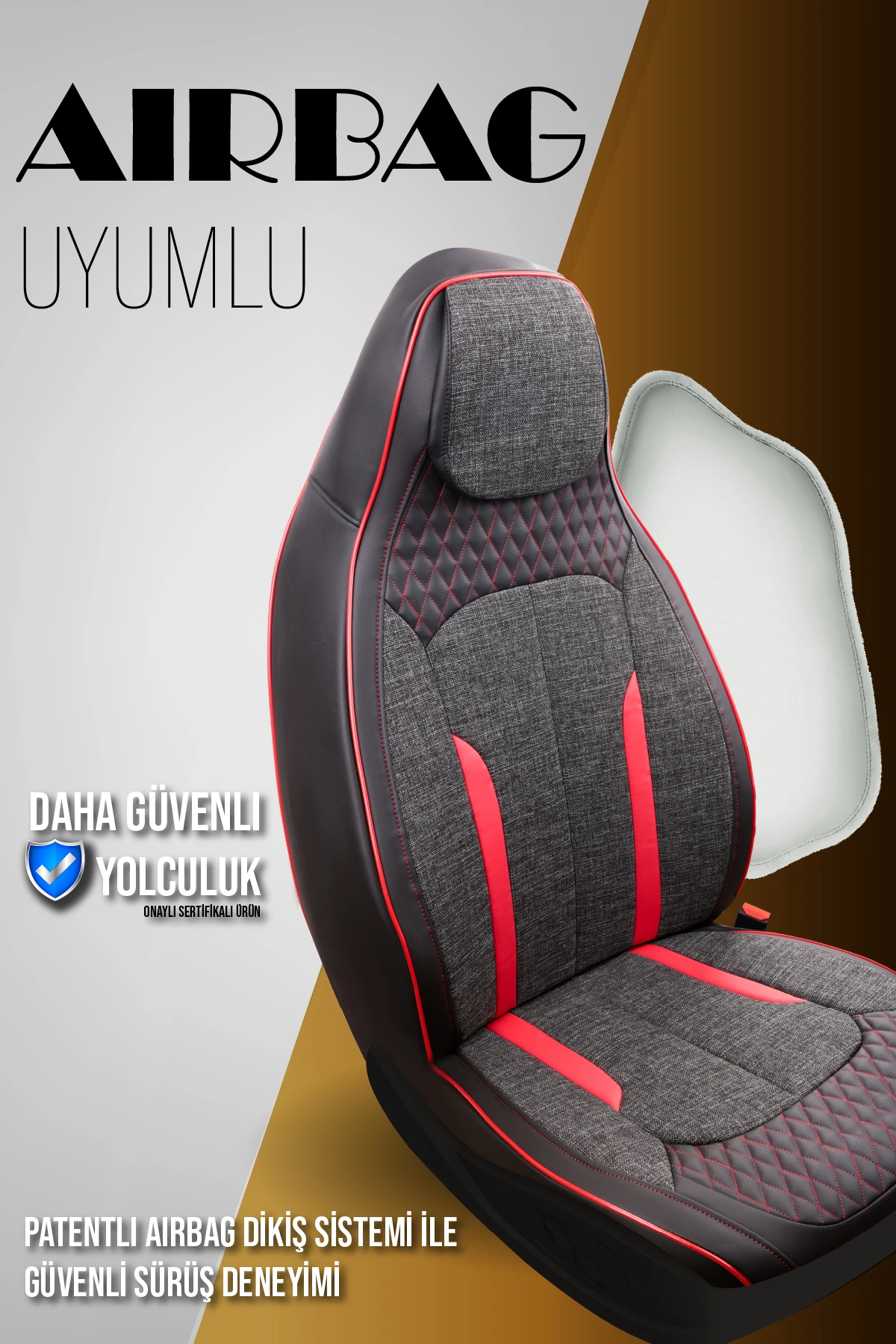 Özel AMG Tasarım Venom Serisi Deri Keten Karışımı Oto Koltuk Kılıfı 5’li Tam Set