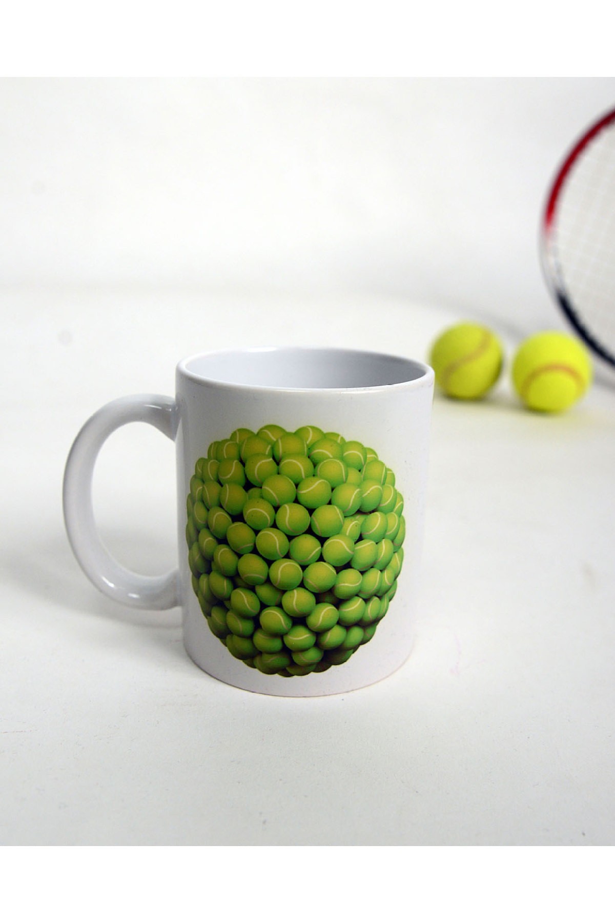 Smash&Slice Tenis Topları Baskılı Porselen Kupa Bardak