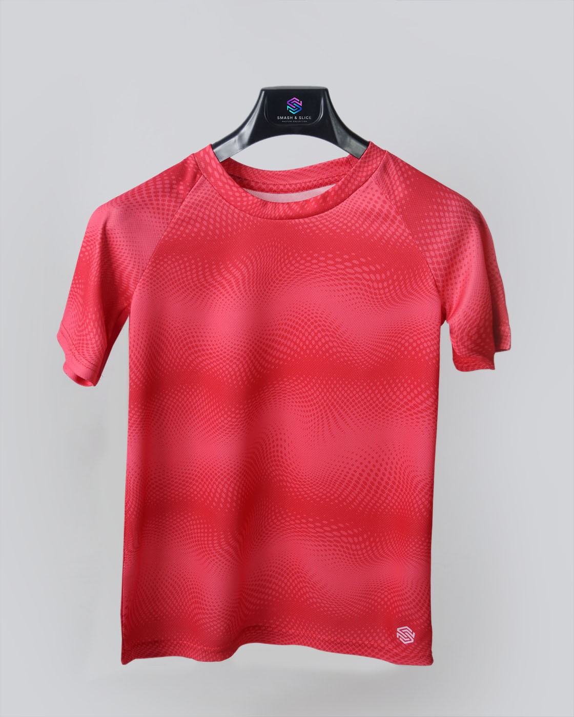 Erkek Çocuk Antrenman Spor Forma Tshirt - Kırmızı Desenli Baskılı
