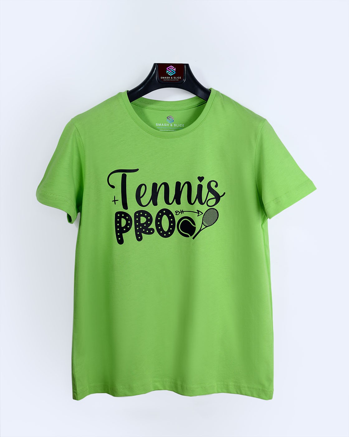 Smash & Slice Tenis Temali Baskili Unisex Çocuk T-Shirt "tennis Pro Green"