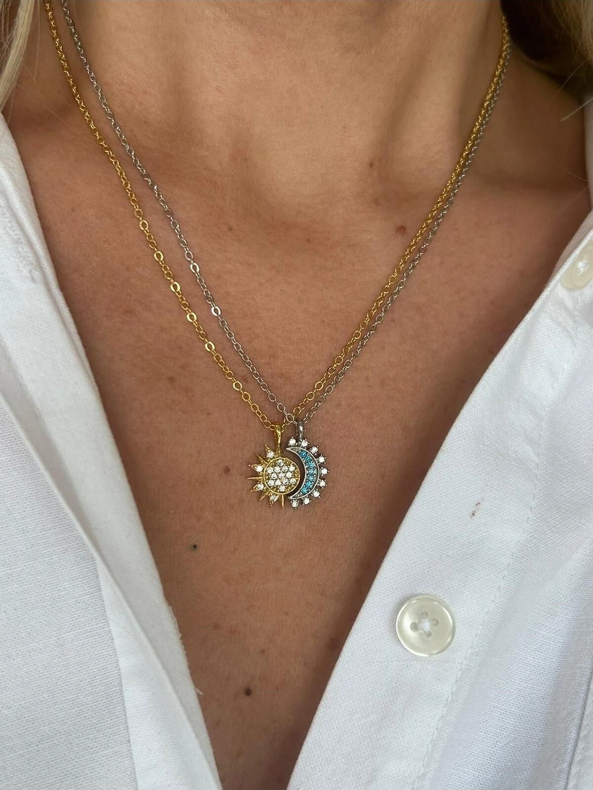 Pandora Ay ve Güneş Arkadaş Kolye Ve Yüzük Seti