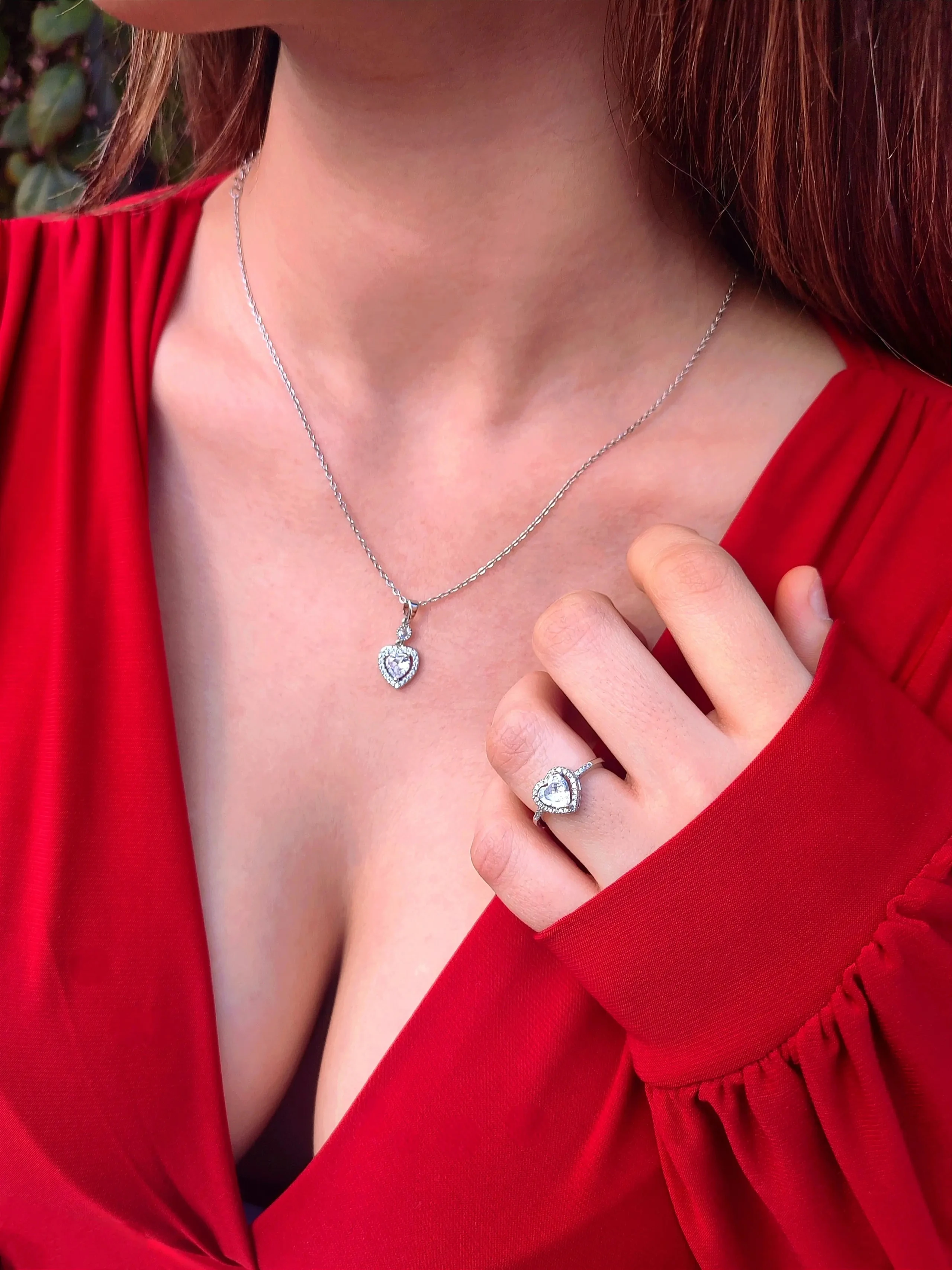 Pandora Kutulamalı Kadın Kalpli Kolye Bileklik ve Yüzük Padora Seti