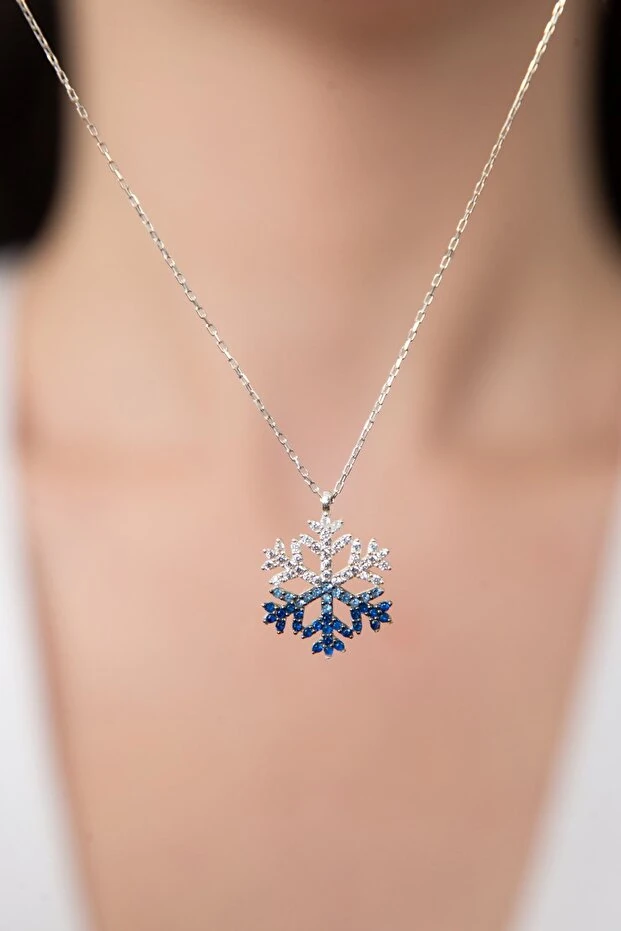 925 Ayar Gümüş Kar Tanesi Kolye