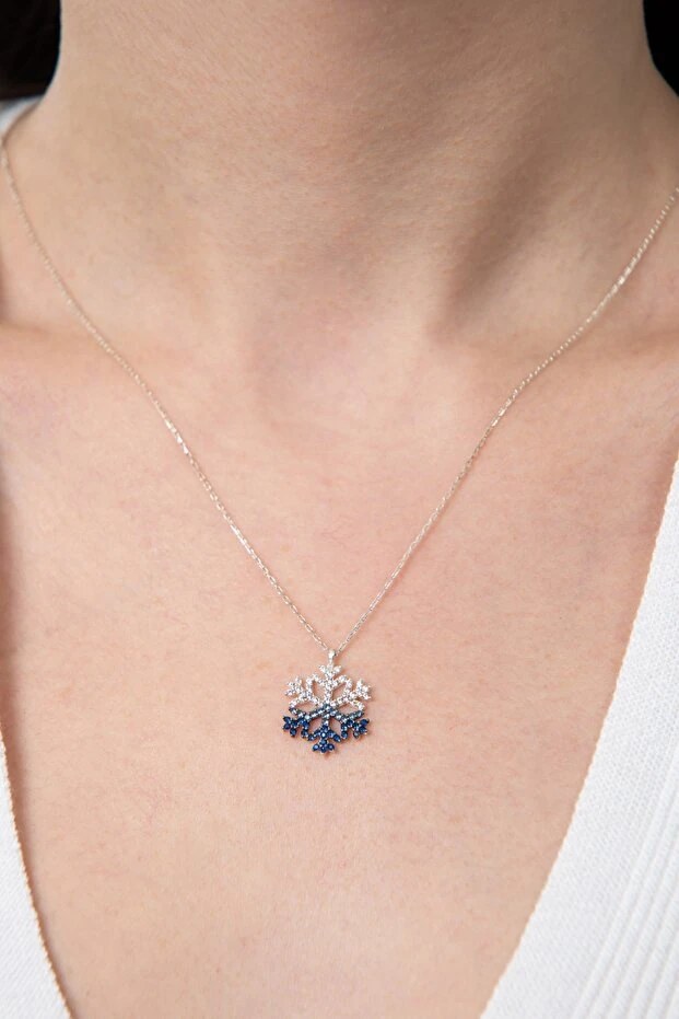 925 Ayar Gümüş Kar Tanesi Kolye