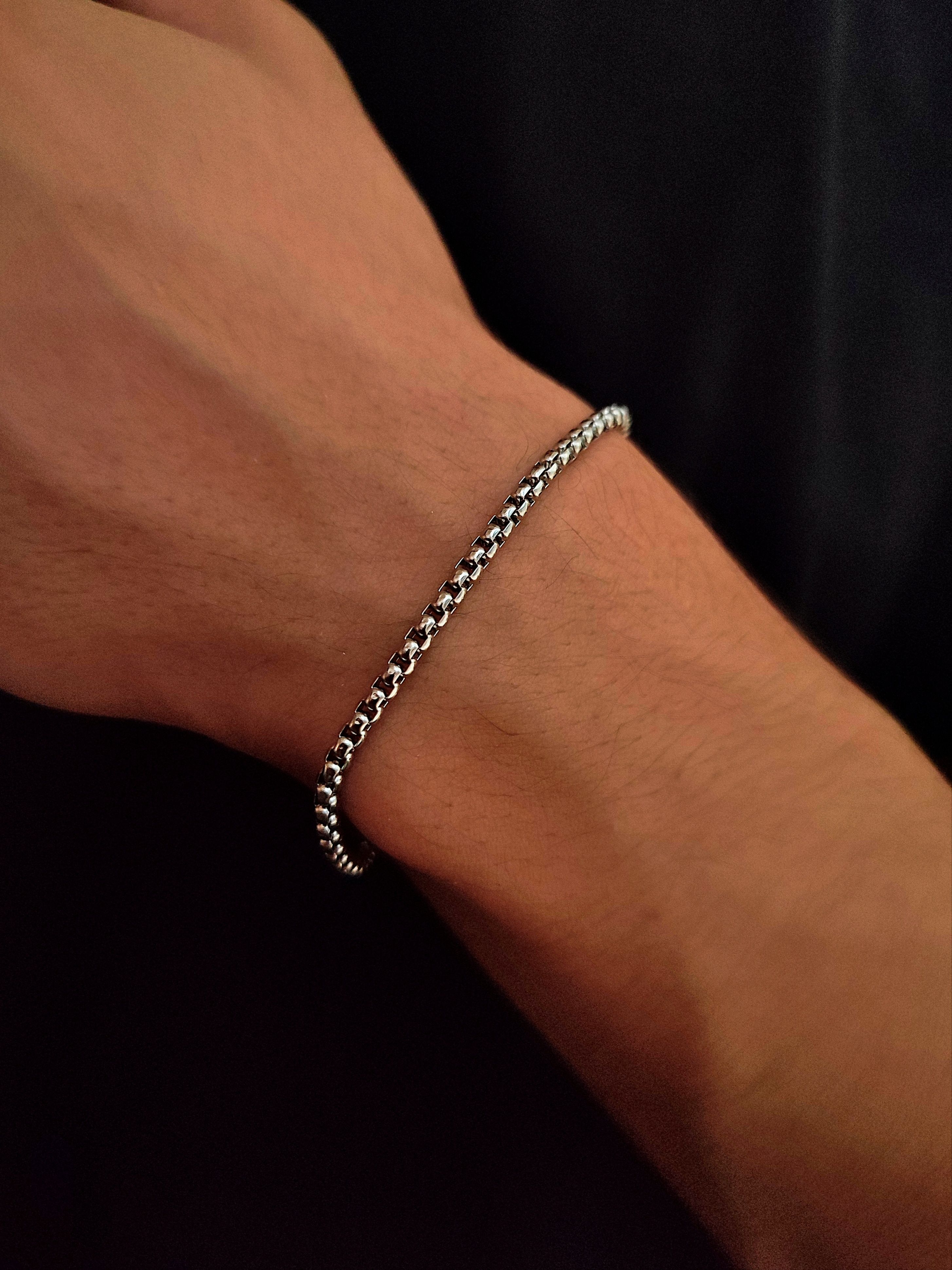 Paslanmaz Çelik Silver Örme Model Yassı Zincir Erkek Kolye Ve Bileklik Seti