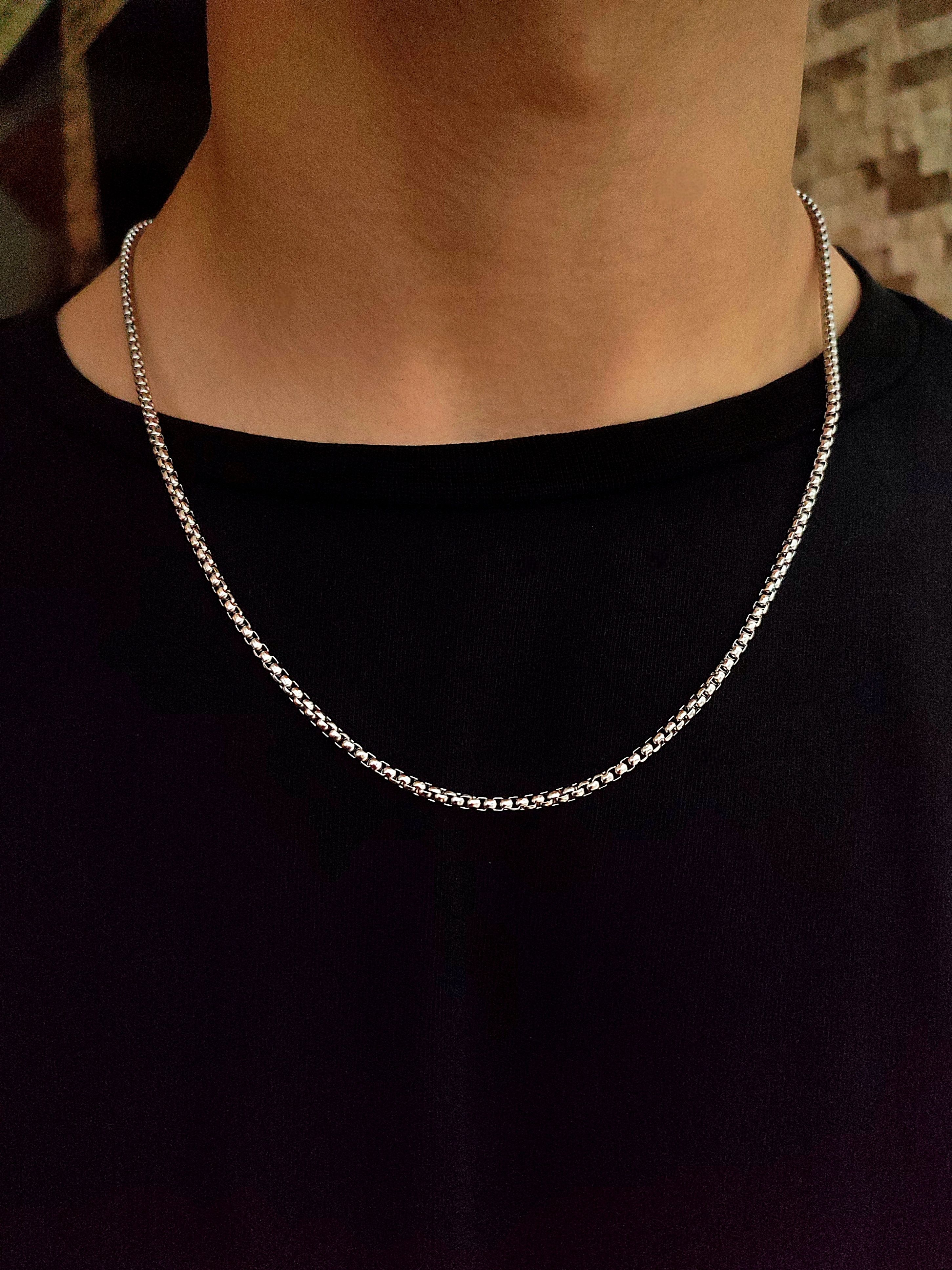 Paslanmaz Çelik Silver Örme Model Yassı Zincir Erkek Kolye Ve Bileklik Seti