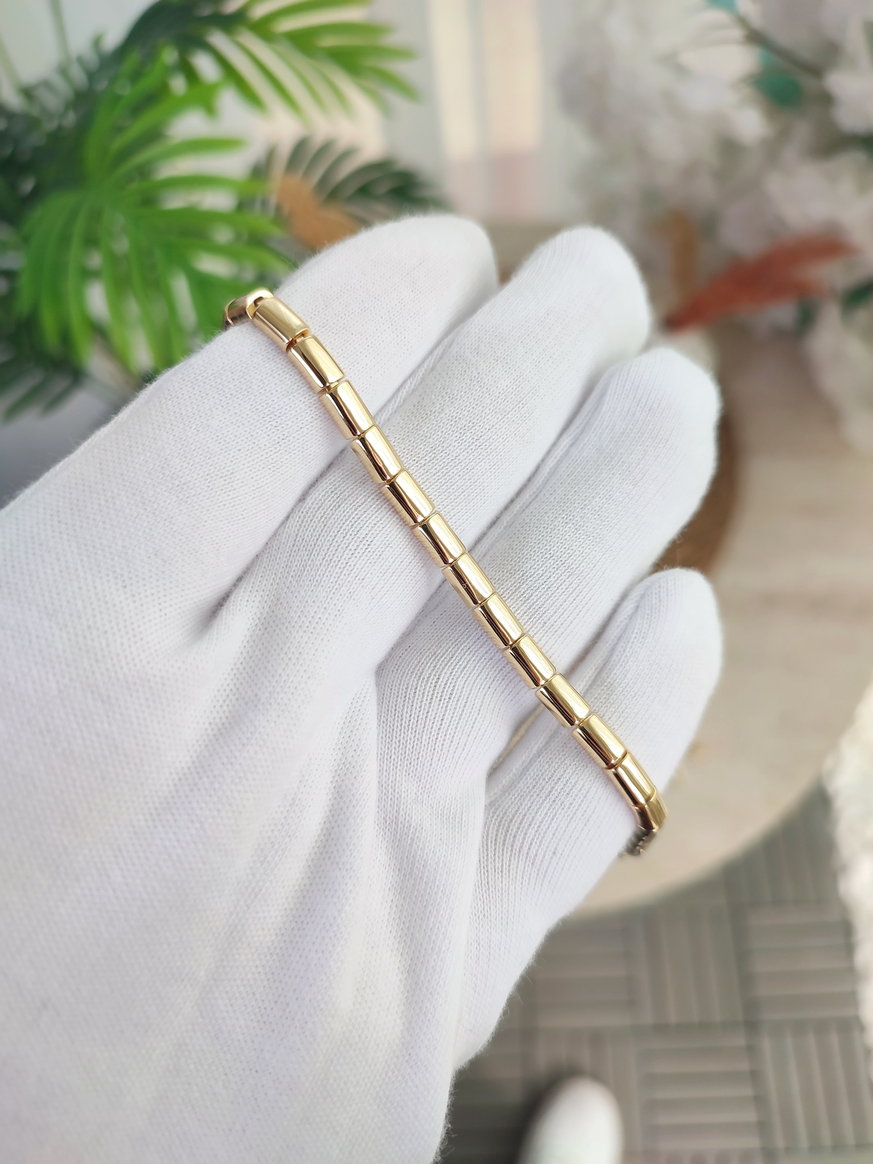 14 Ayar Altın Kaplama Sıralı Oval Model Bileklik