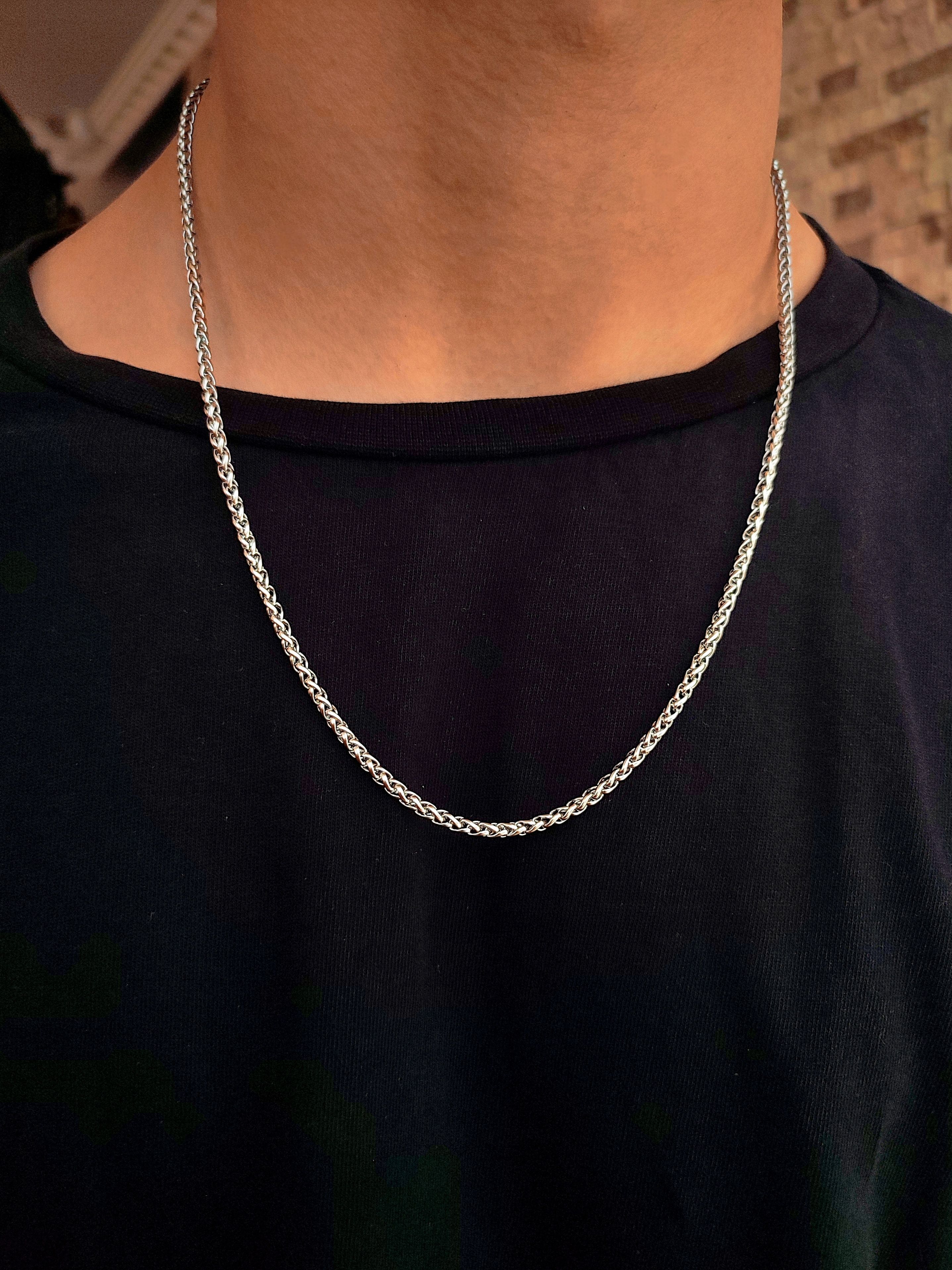 Paslanmaz Çelik Erkek Silver Zincir Kolye