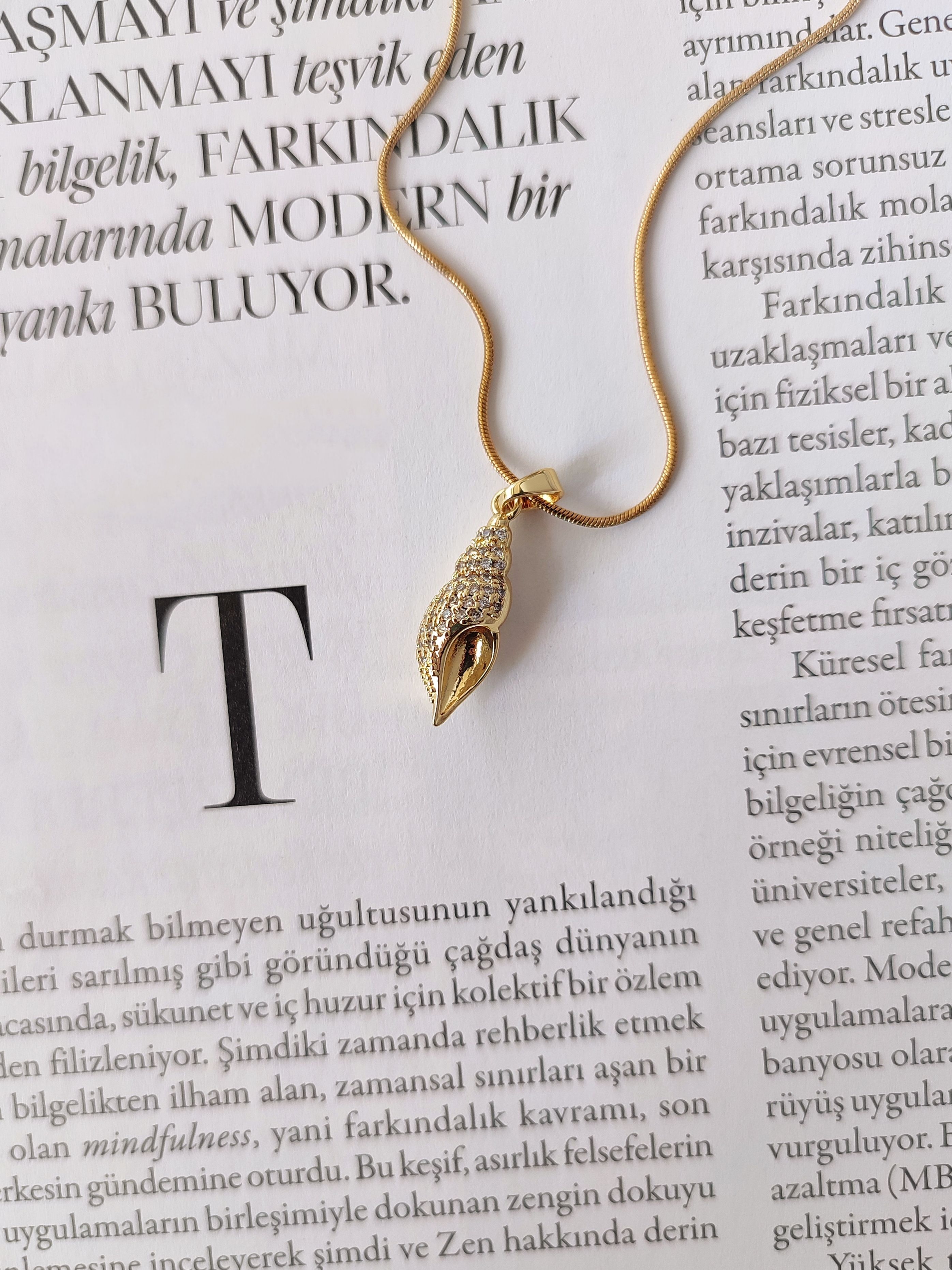 Kadın Çelik Deniz Kabuğu Model Kolye